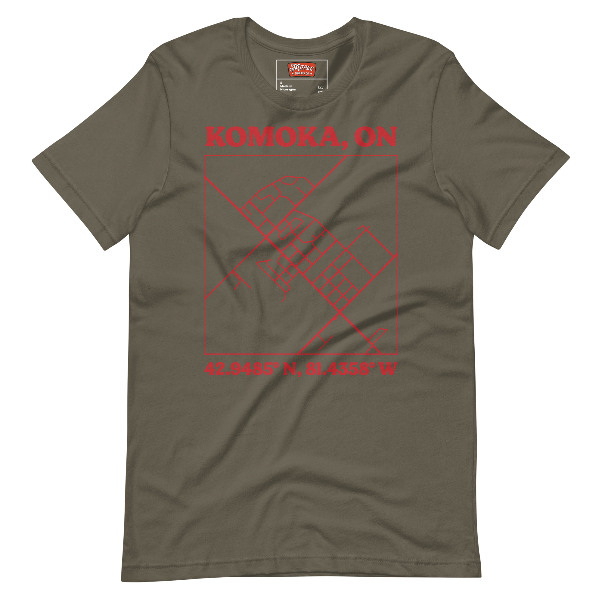 Unisex Komoka, Ontario Map T-Shirt - Image 7