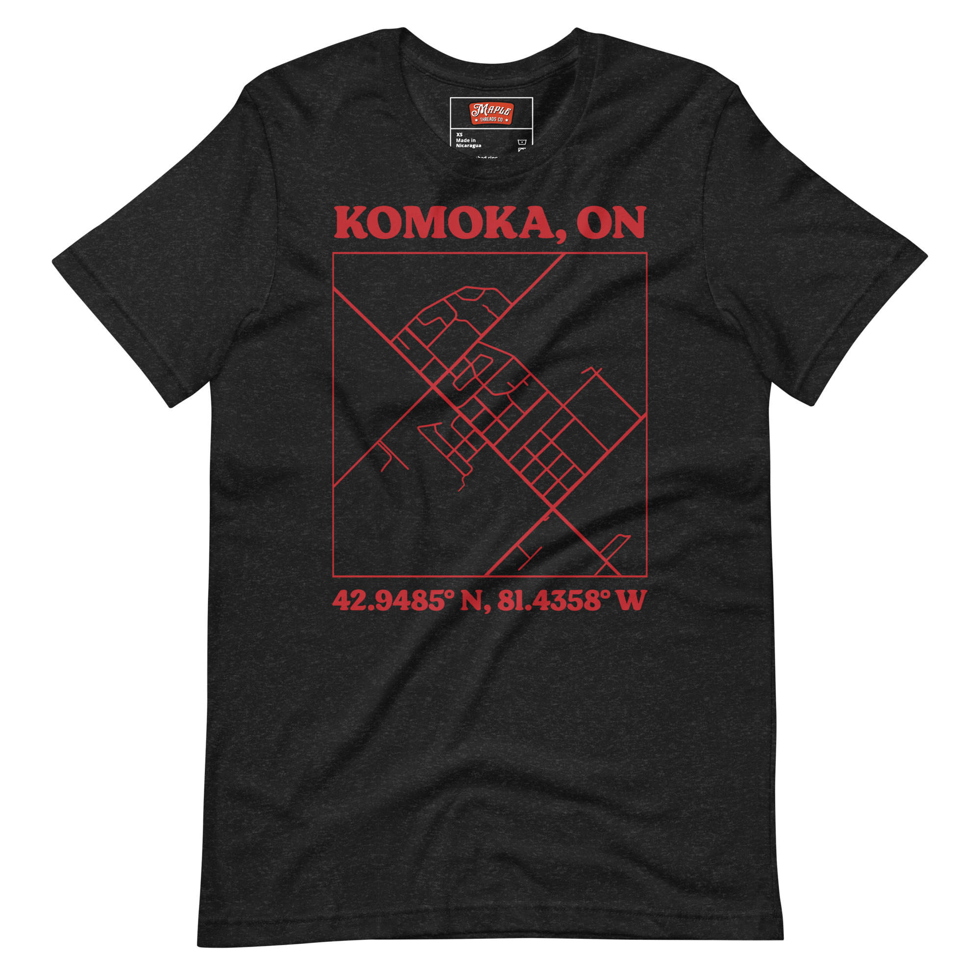 Unisex Komoka, Ontario Map T-Shirt - Image 2