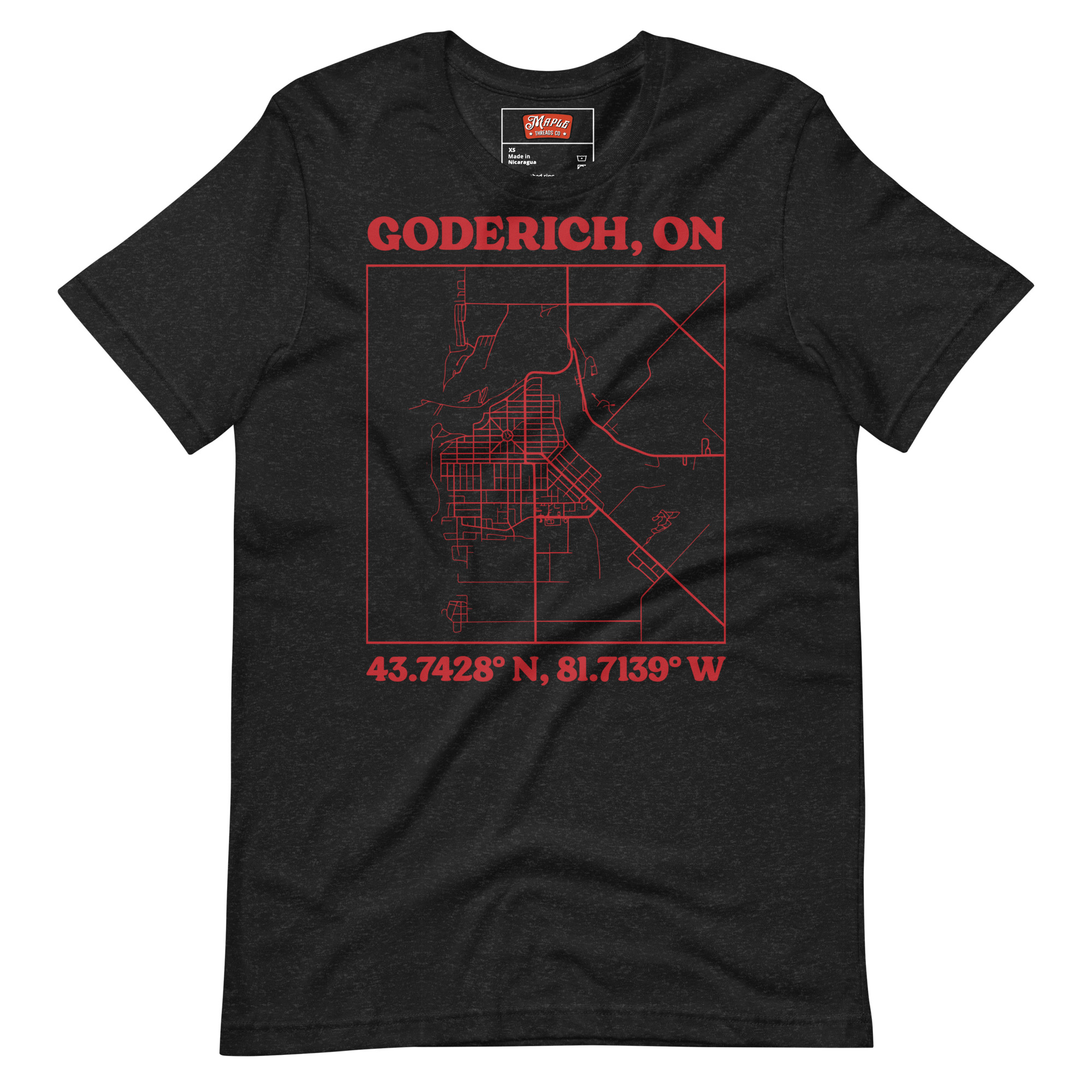 Unisex Goderich, Ontario Map T-Shirt - Image 2