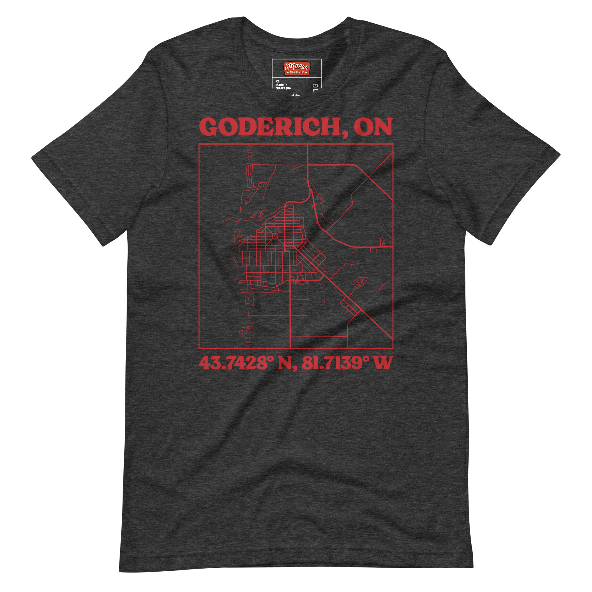 Unisex Goderich, Ontario Map T-Shirt