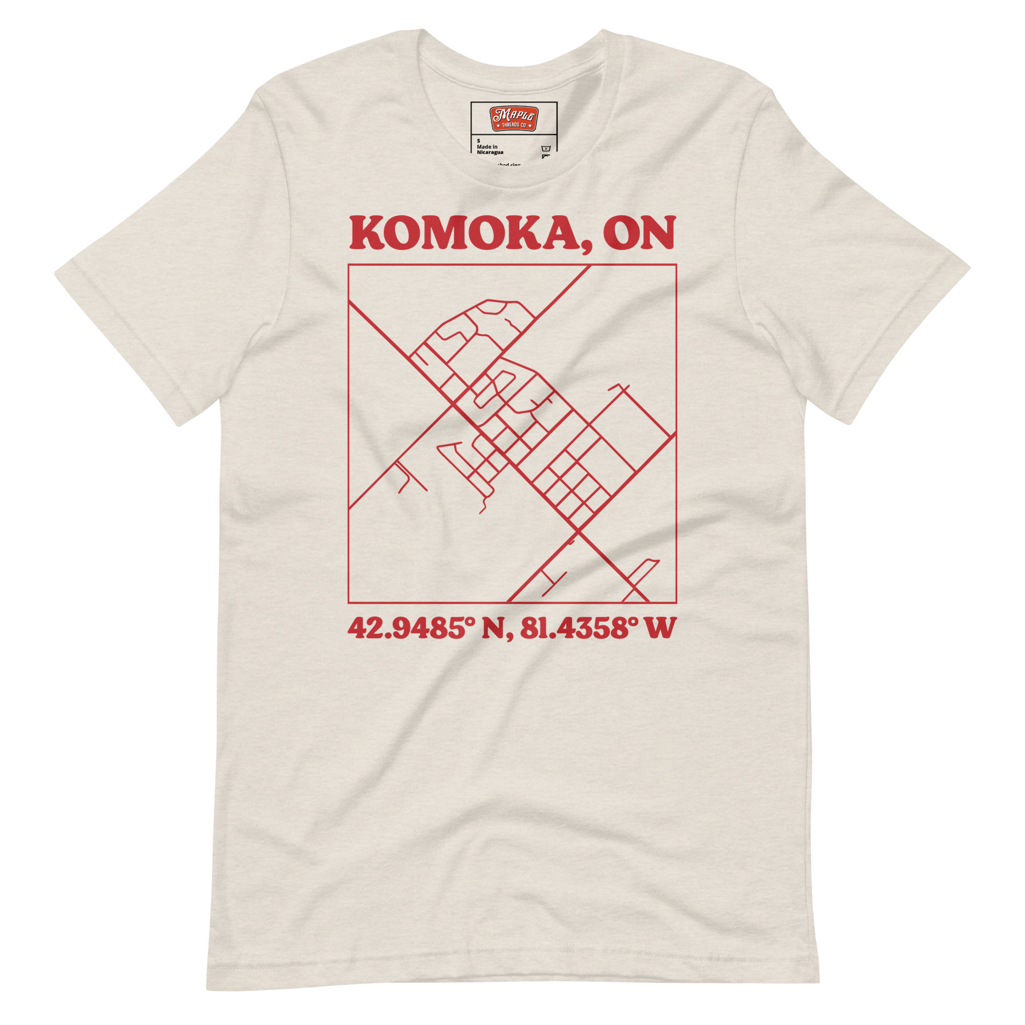 Unisex Komoka, Ontario Map T-Shirt - Image 10