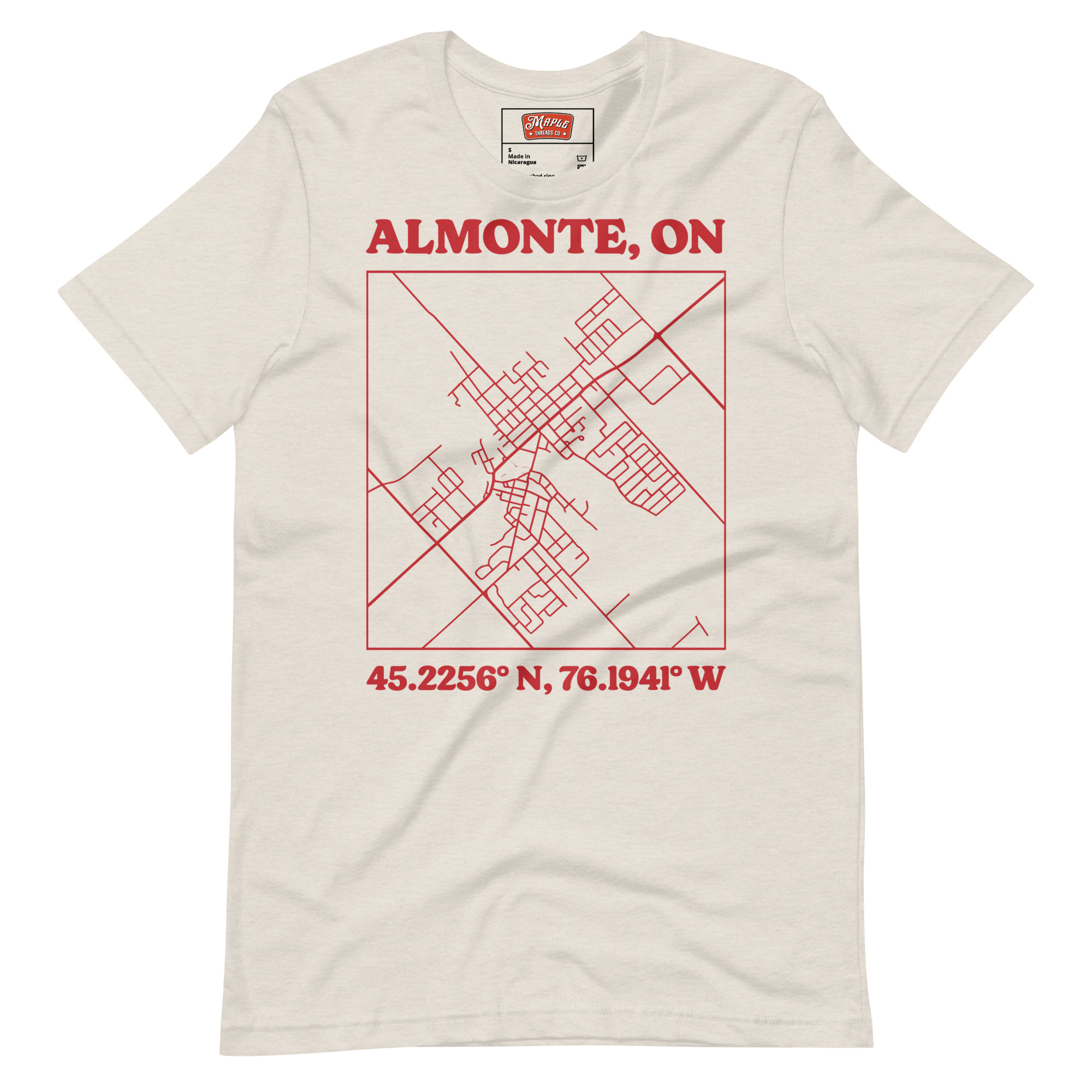 Unisex Almonte, Ontario Map T-Shirt - Image 10