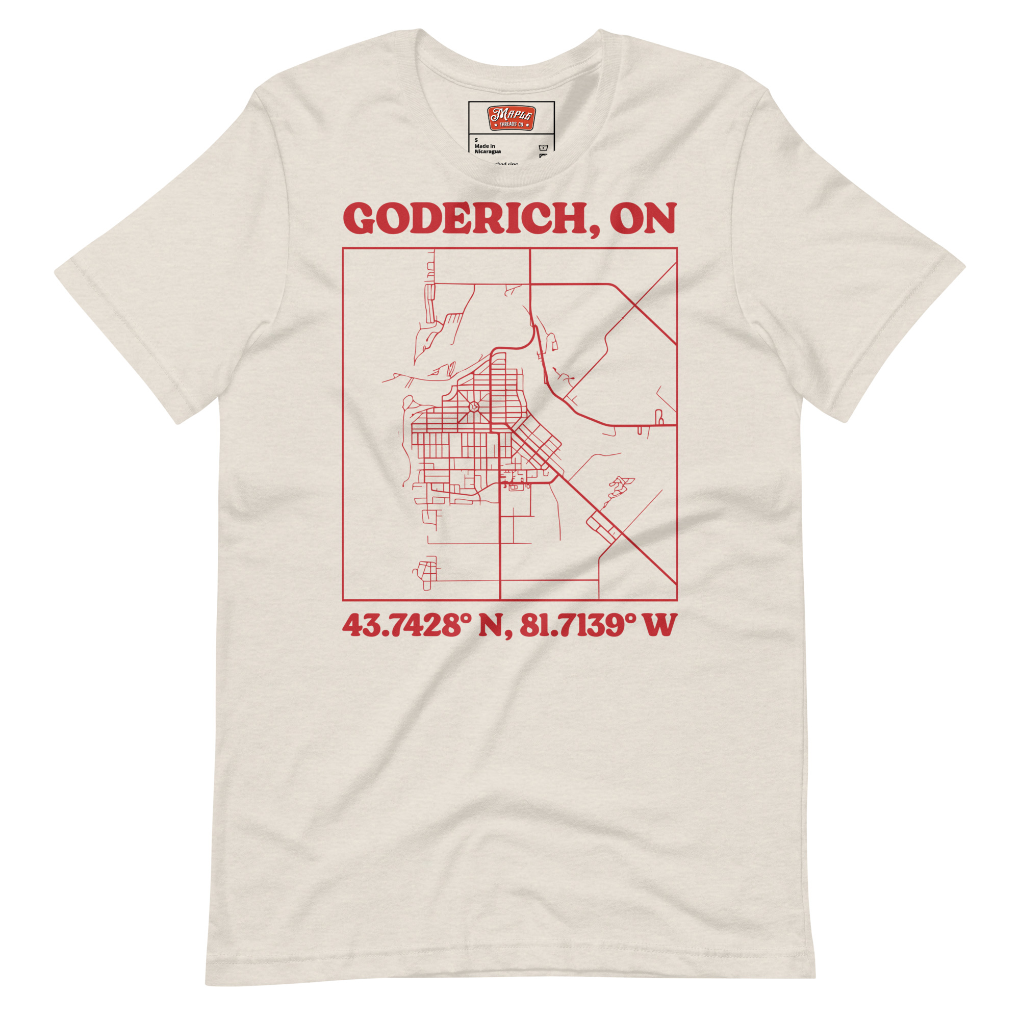 Unisex Goderich, Ontario Map T-Shirt - Image 10