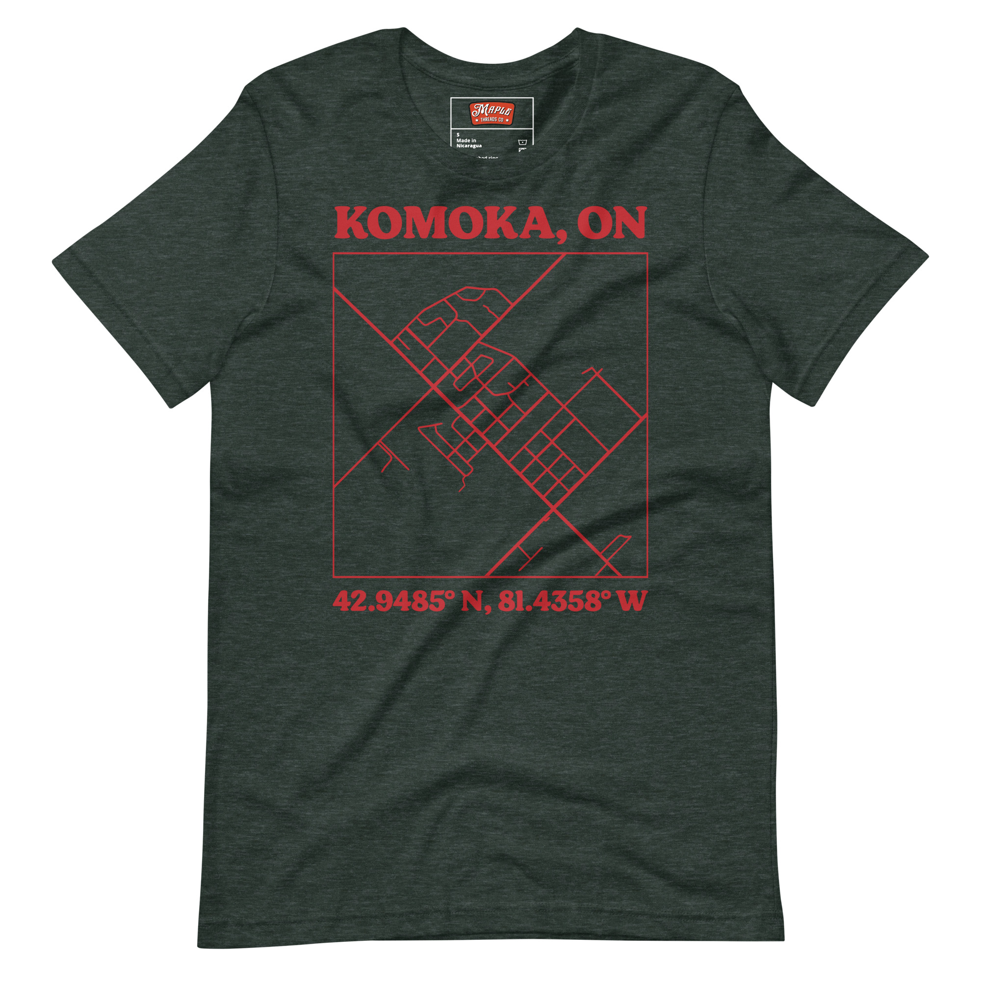 Unisex Komoka, Ontario Map T-Shirt - Image 4