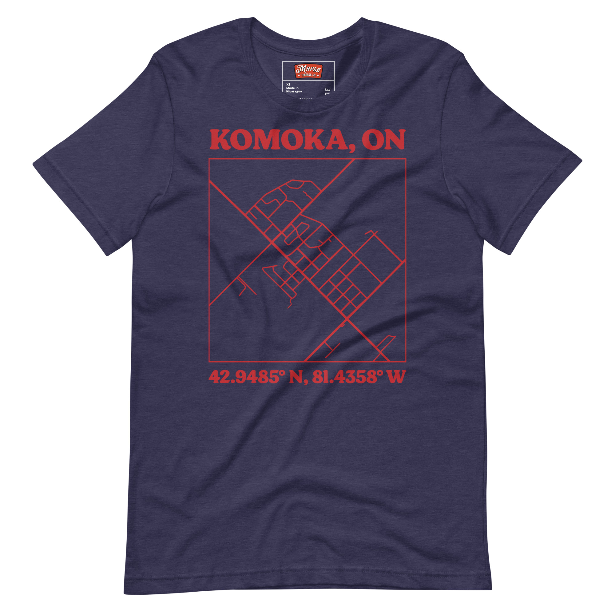 Unisex Komoka, Ontario Map T-Shirt - Image 3