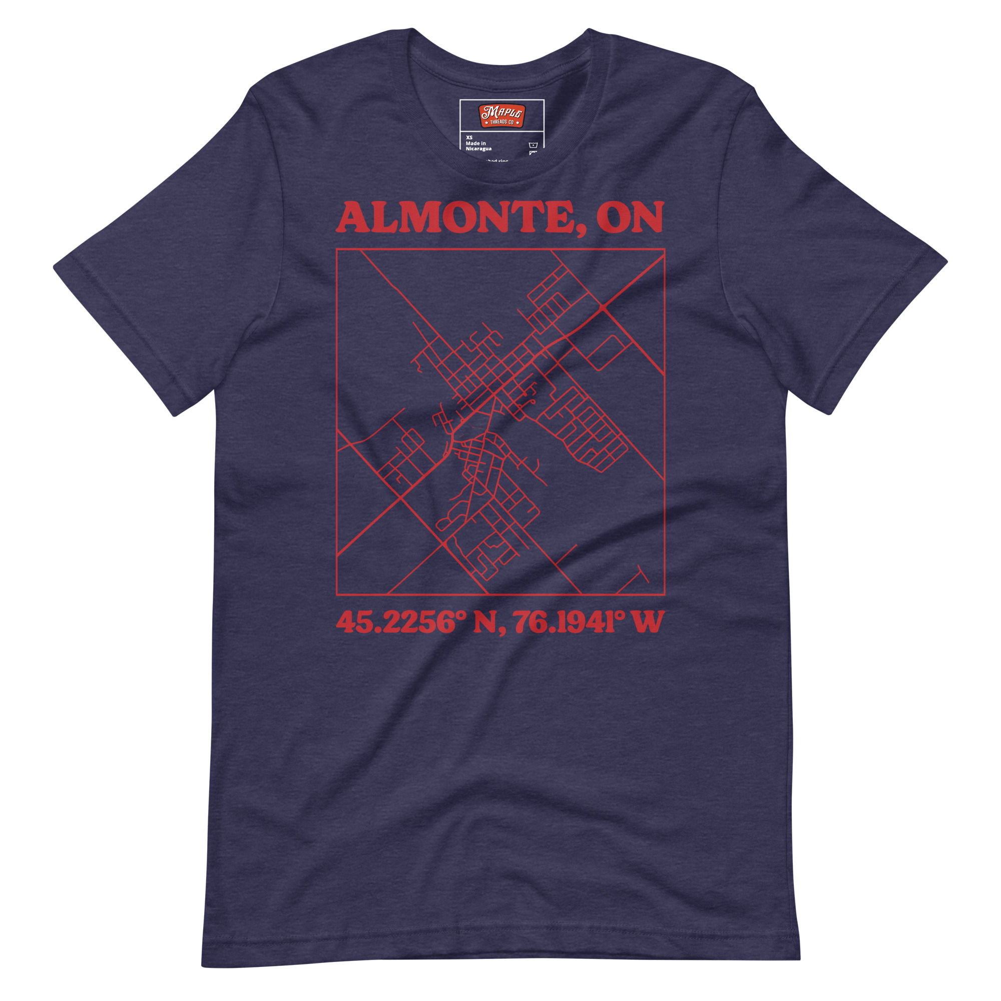 Unisex Almonte, Ontario Map T-Shirt