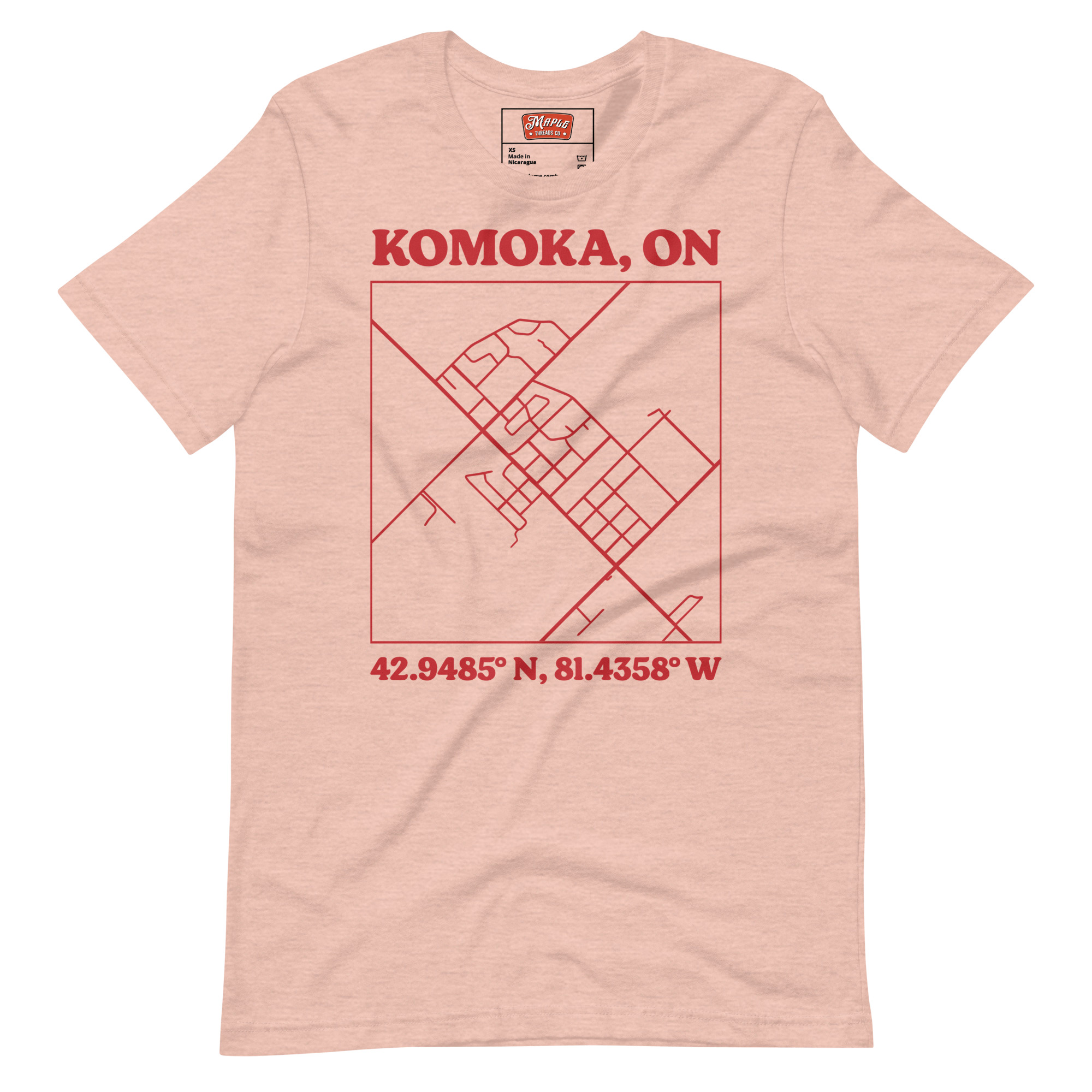 Unisex Komoka, Ontario Map T-Shirt - Image 8