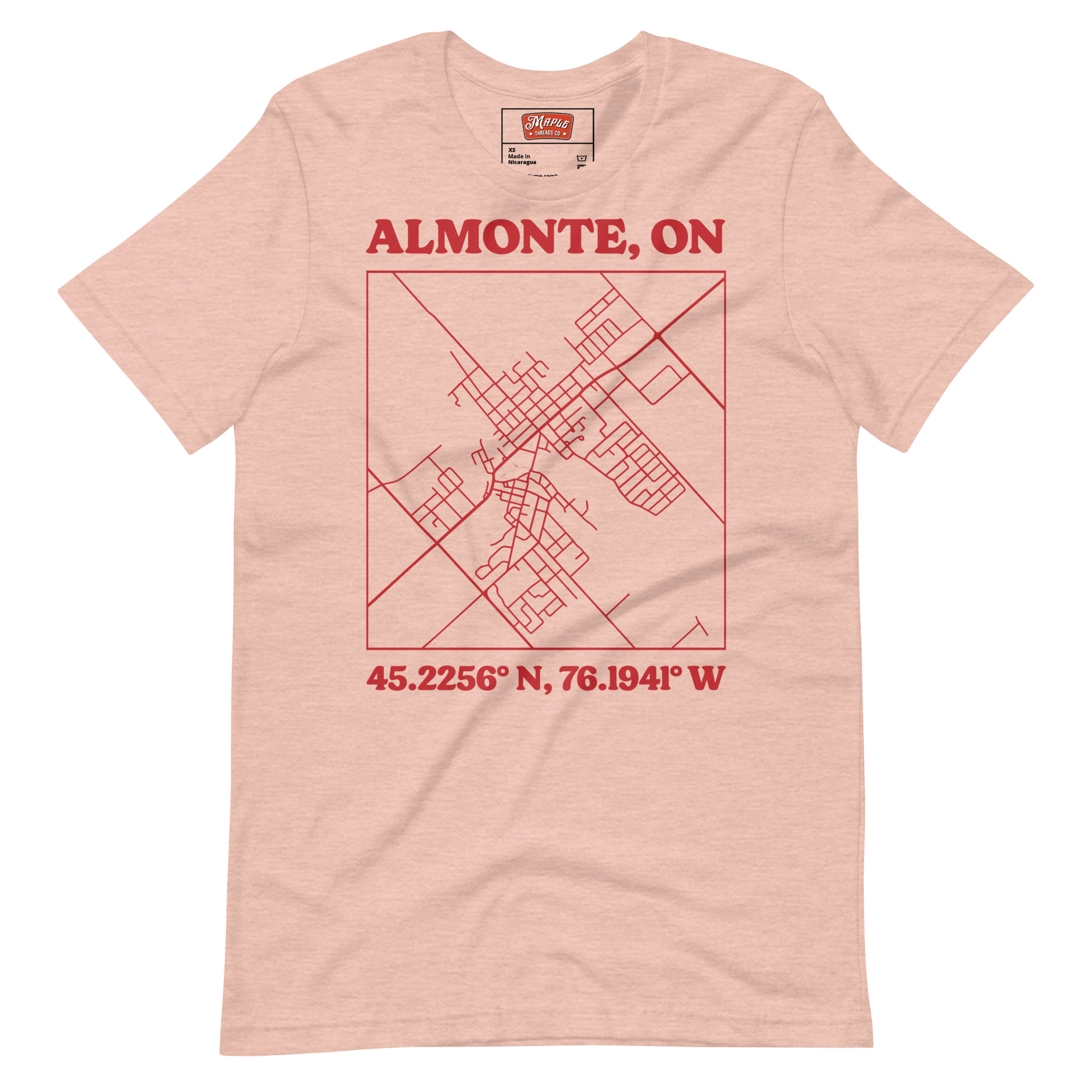 Unisex Almonte, Ontario Map T-Shirt - Image 8