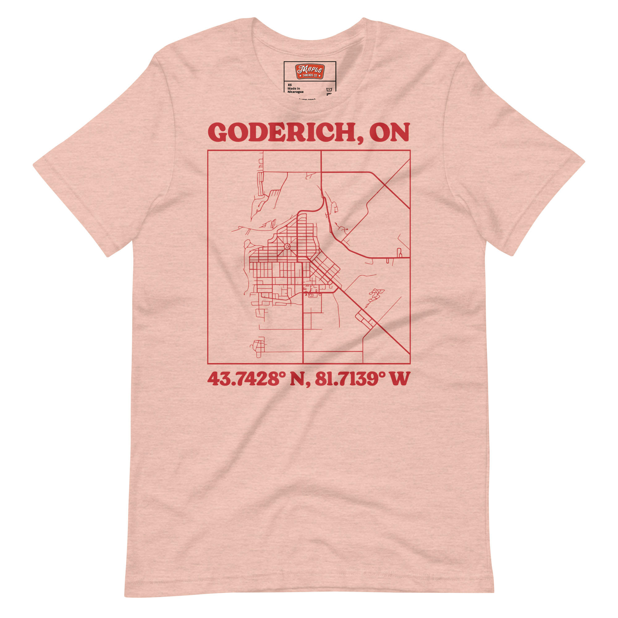Unisex Goderich, Ontario Map T-Shirt - Image 8