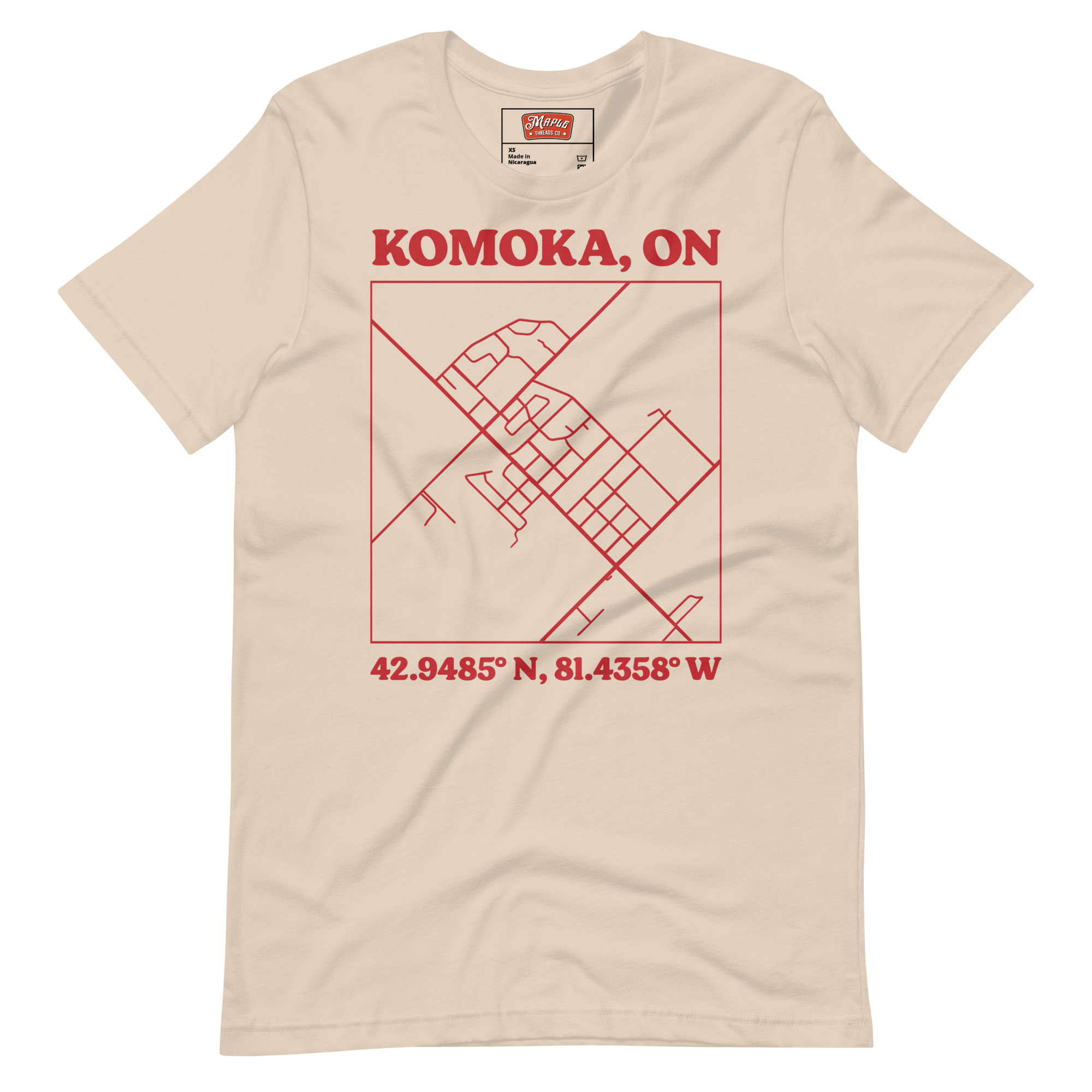 Unisex Komoka, Ontario Map T-Shirt - Image 9