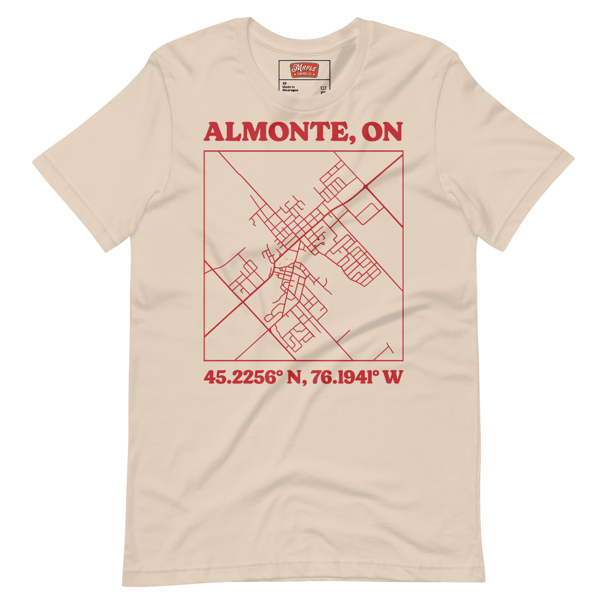Unisex Almonte, Ontario Map T-Shirt - Image 9