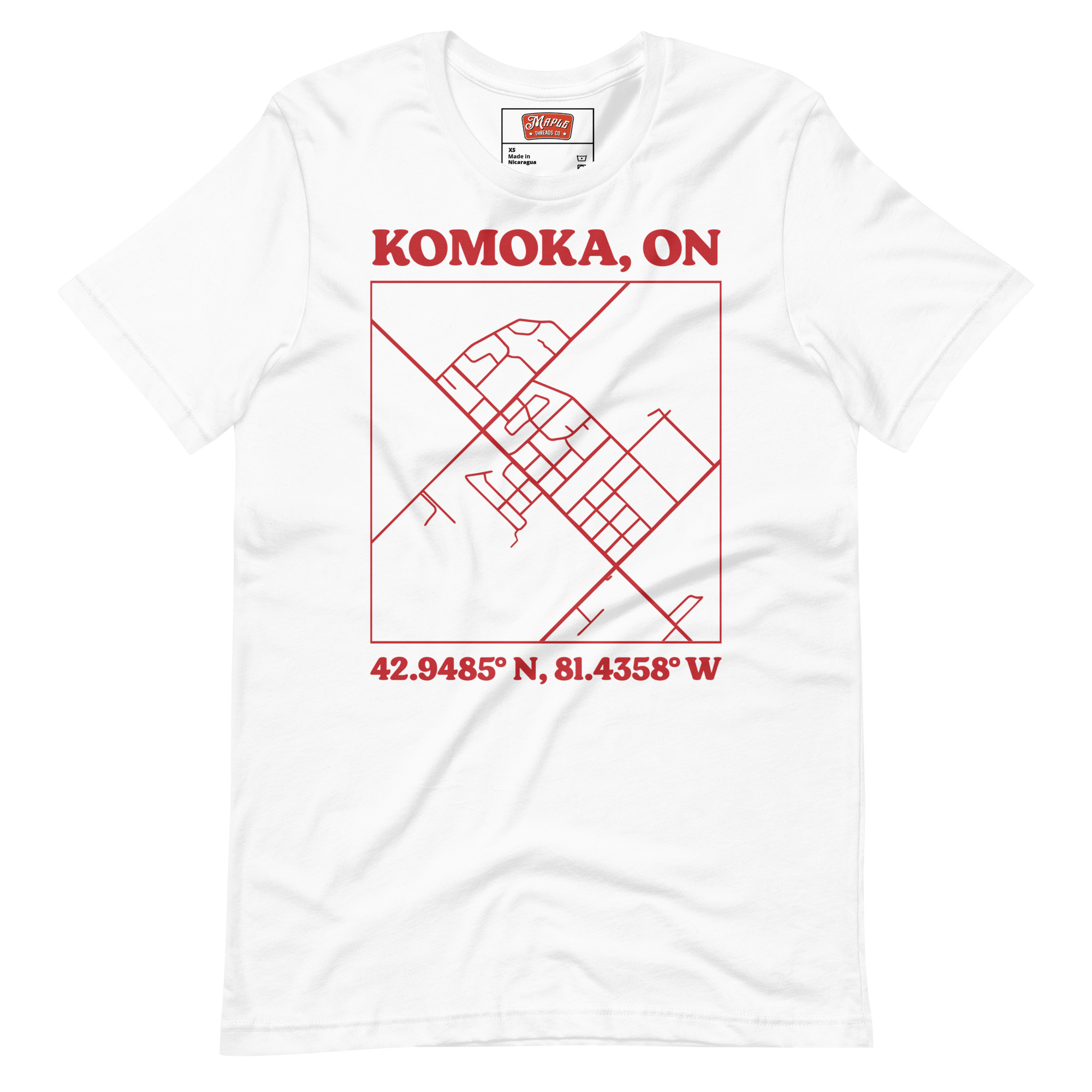 Unisex Komoka, Ontario Map T-Shirt - Image 11