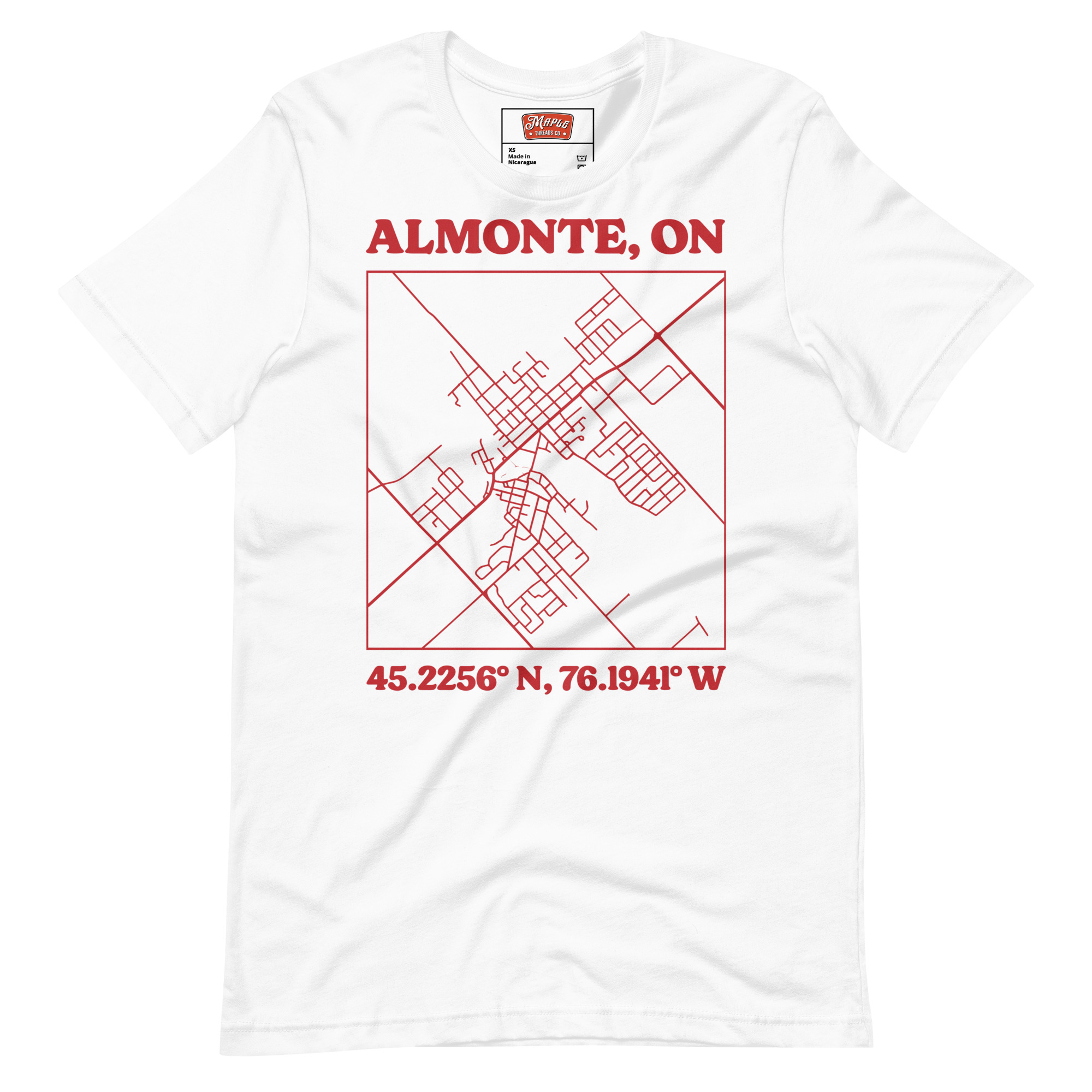Unisex Almonte, Ontario Map T-Shirt - Image 11