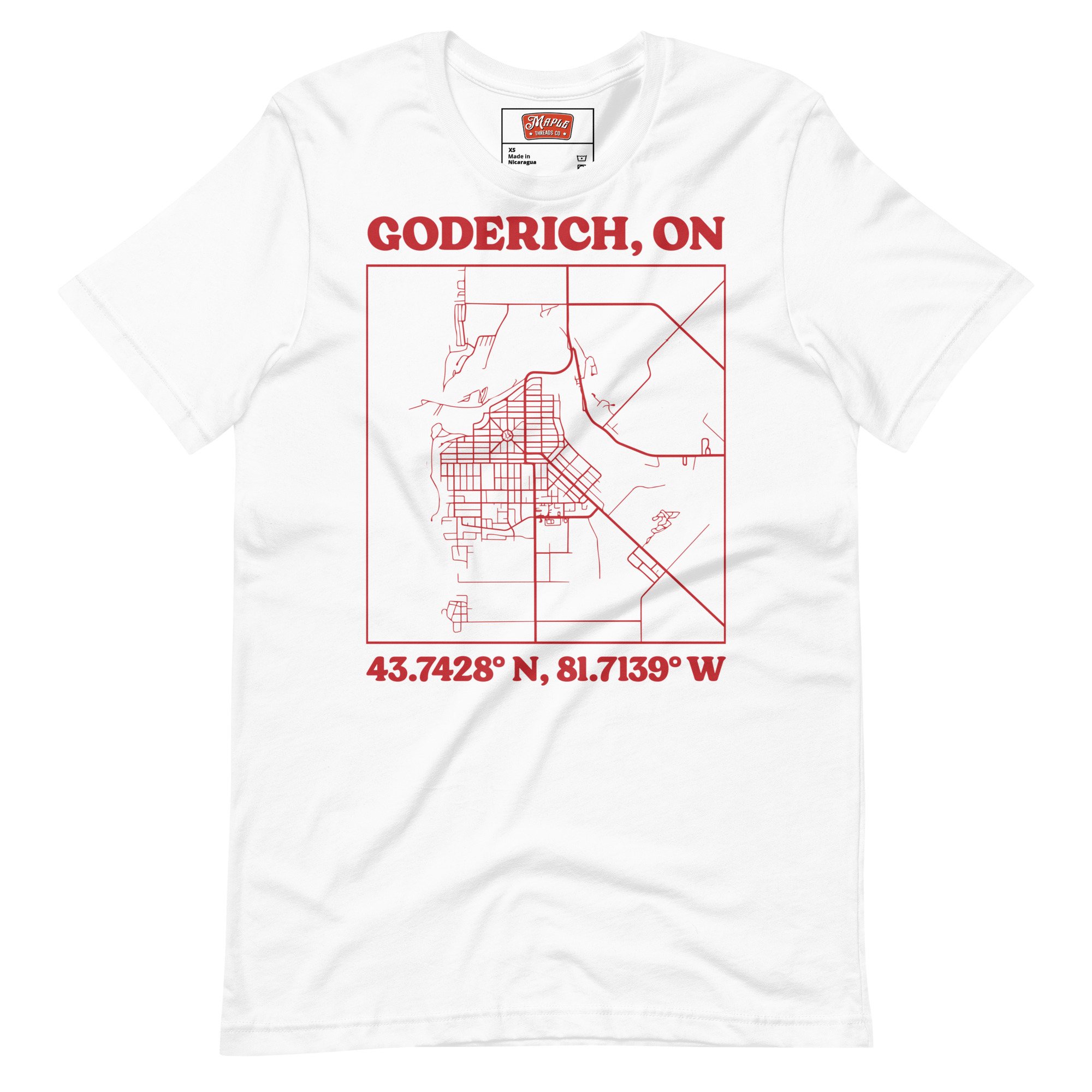 Unisex Goderich, Ontario Map T-Shirt - Image 11