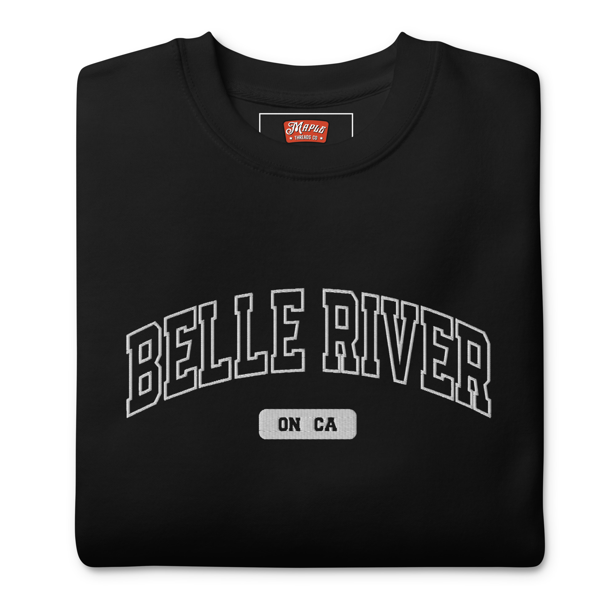 Unisex Belle River, Ontario Embroidered Premium Sweatshirt - Image 2