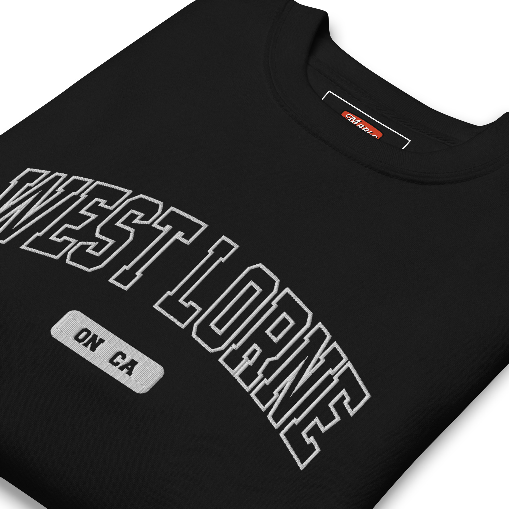 Unisex West Lorne, Ontario Embroidered Premium Sweatshirt - Image 2
