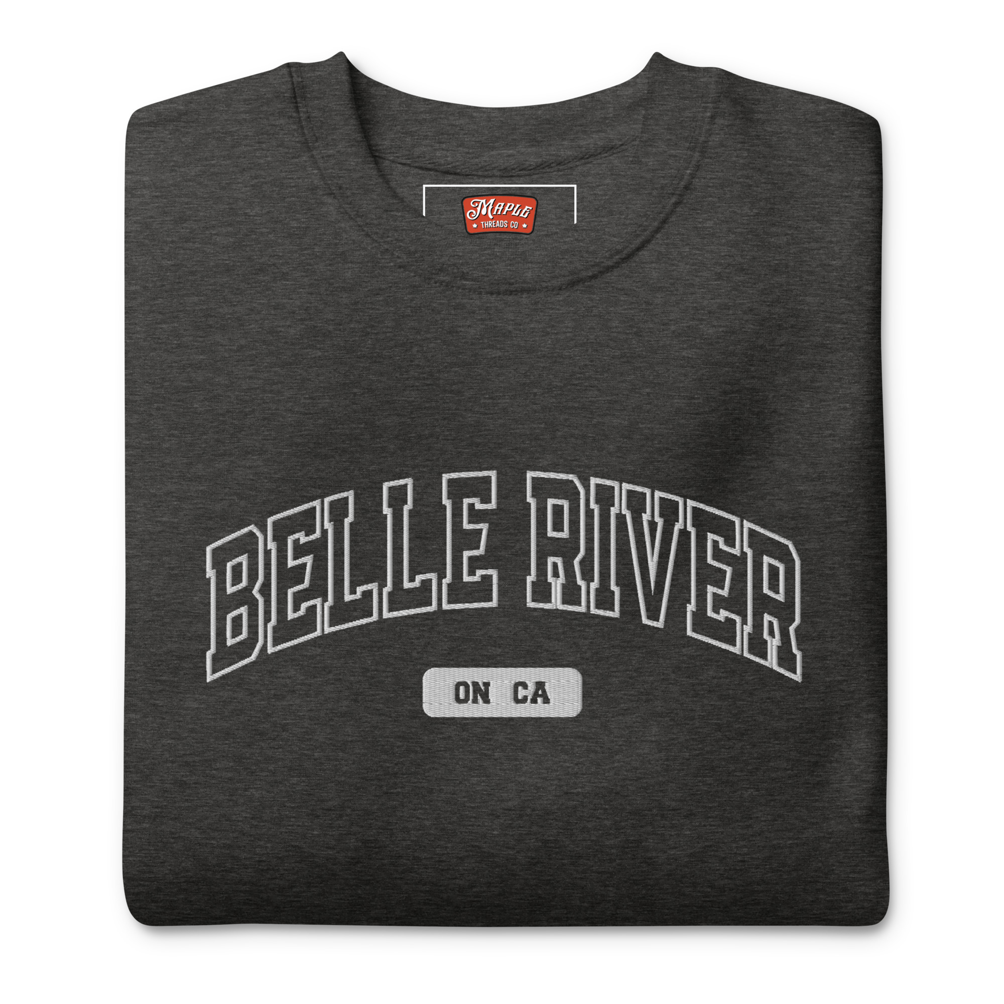 Unisex Belle River, Ontario Embroidered Premium Sweatshirt - Image 5