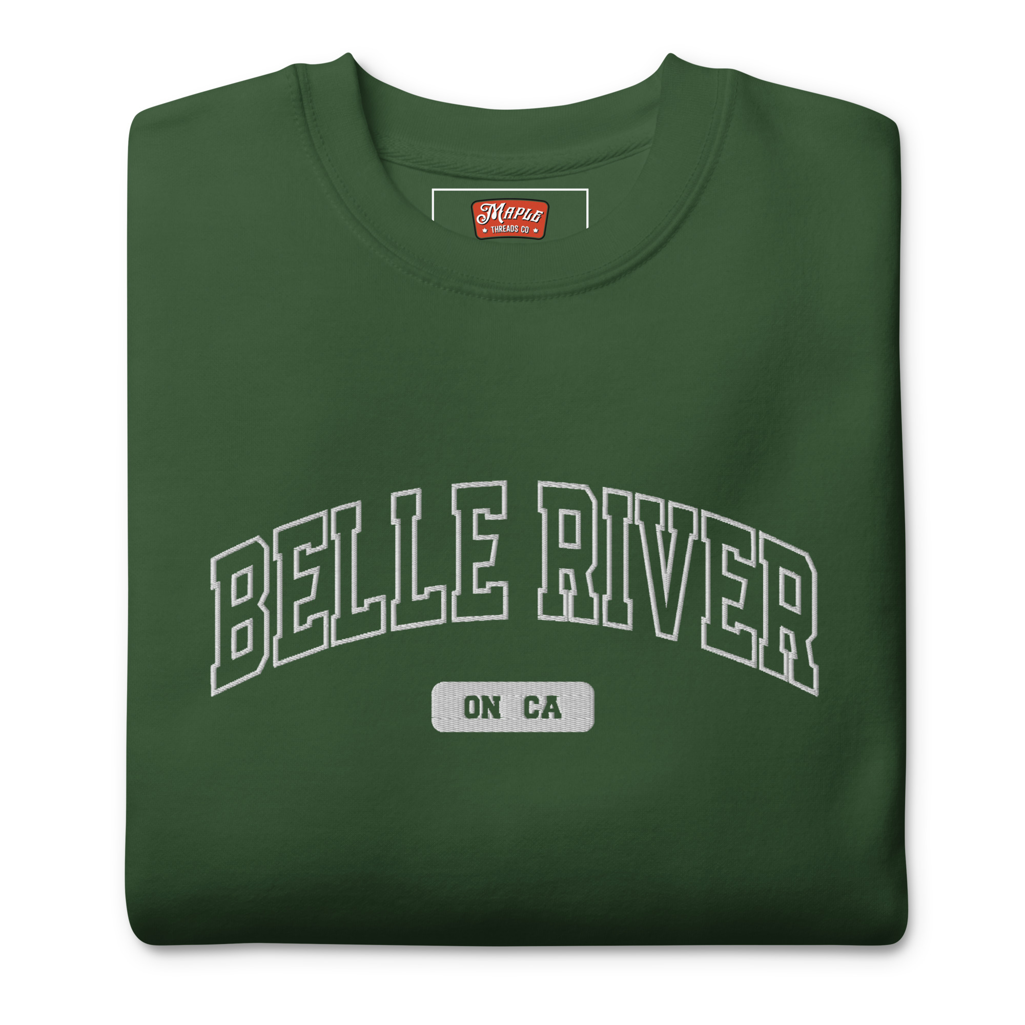 Unisex Belle River, Ontario Embroidered Premium Sweatshirt - Image 9