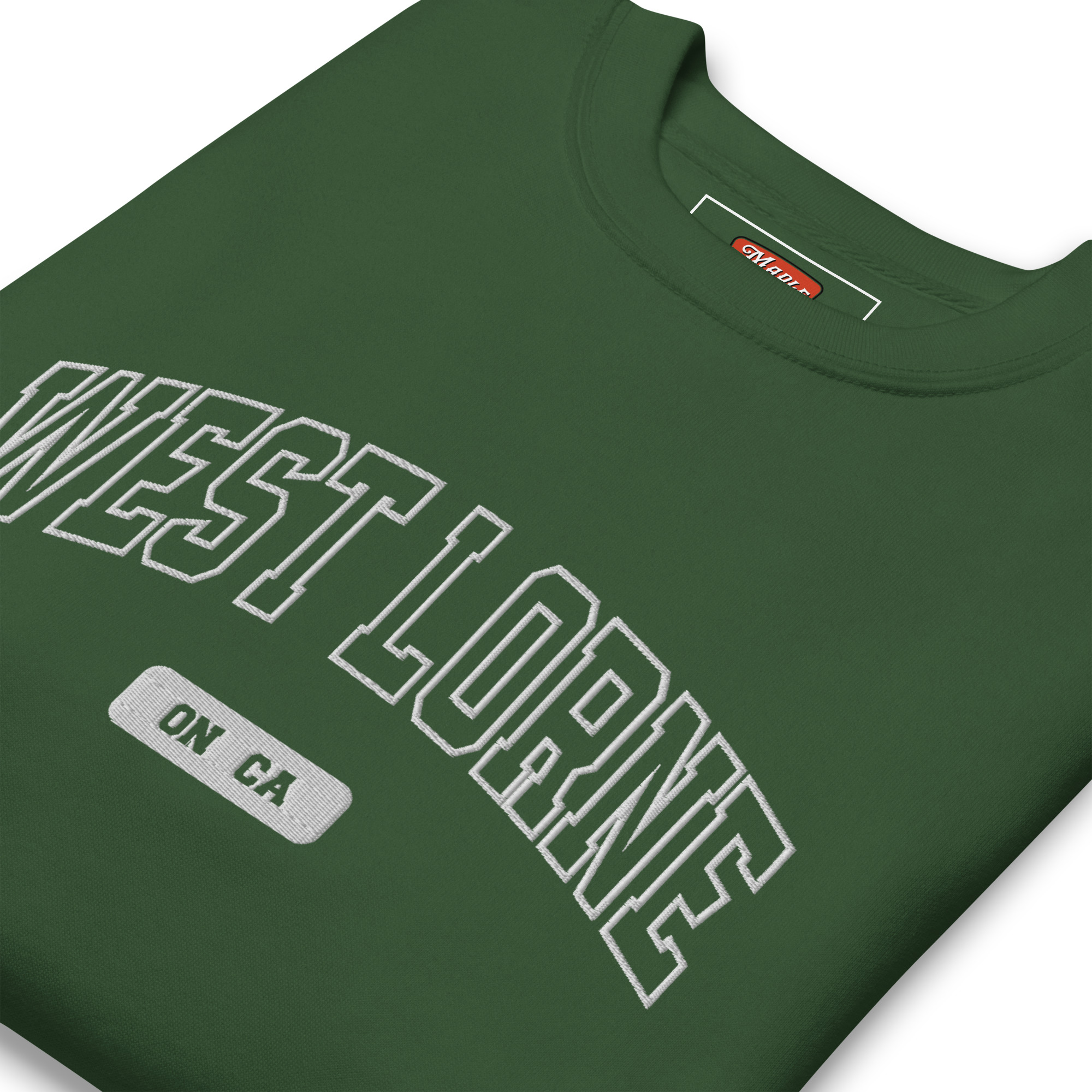 Unisex West Lorne, Ontario Embroidered Premium Sweatshirt - Image 10