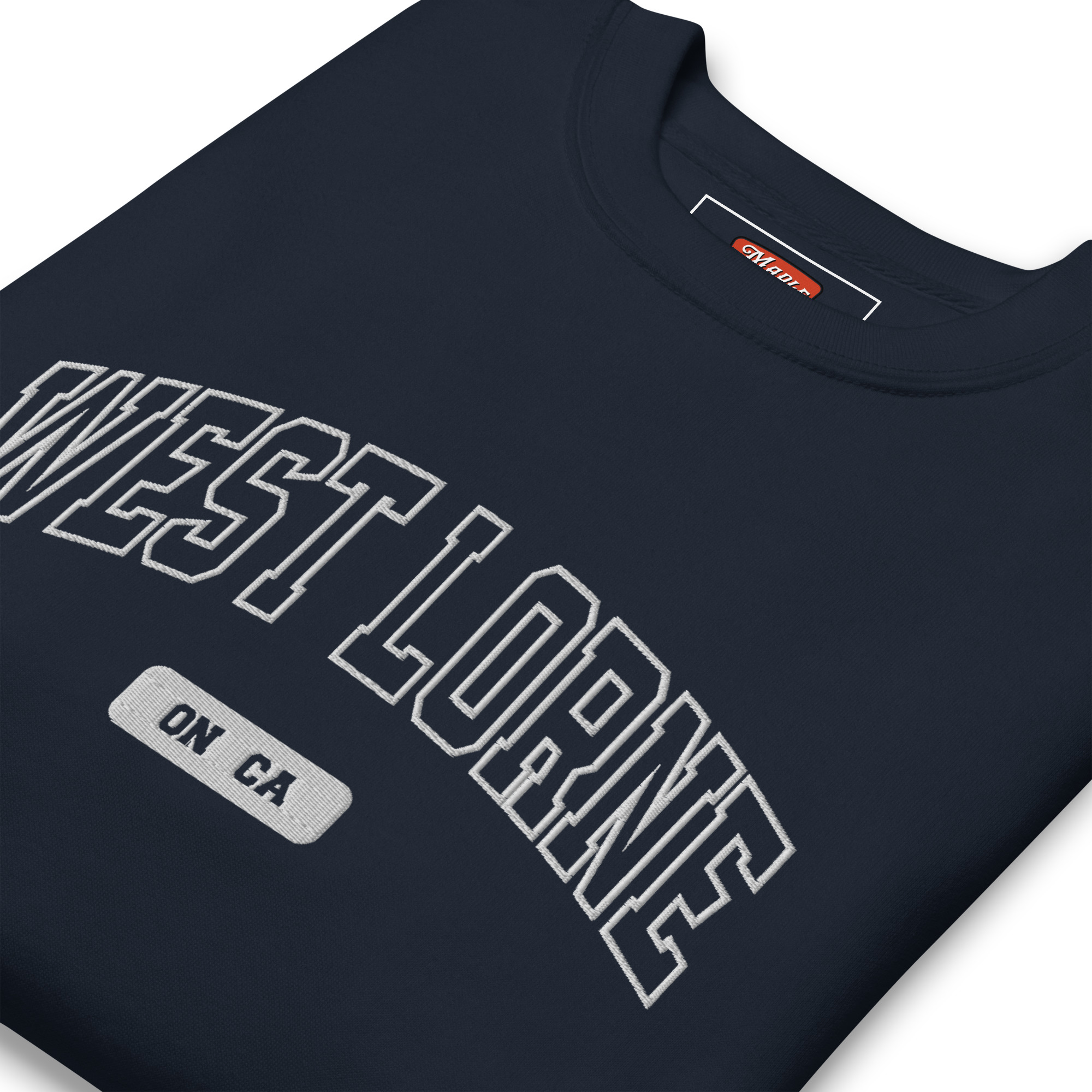 Unisex West Lorne, Ontario Embroidered Premium Sweatshirt - Image 4