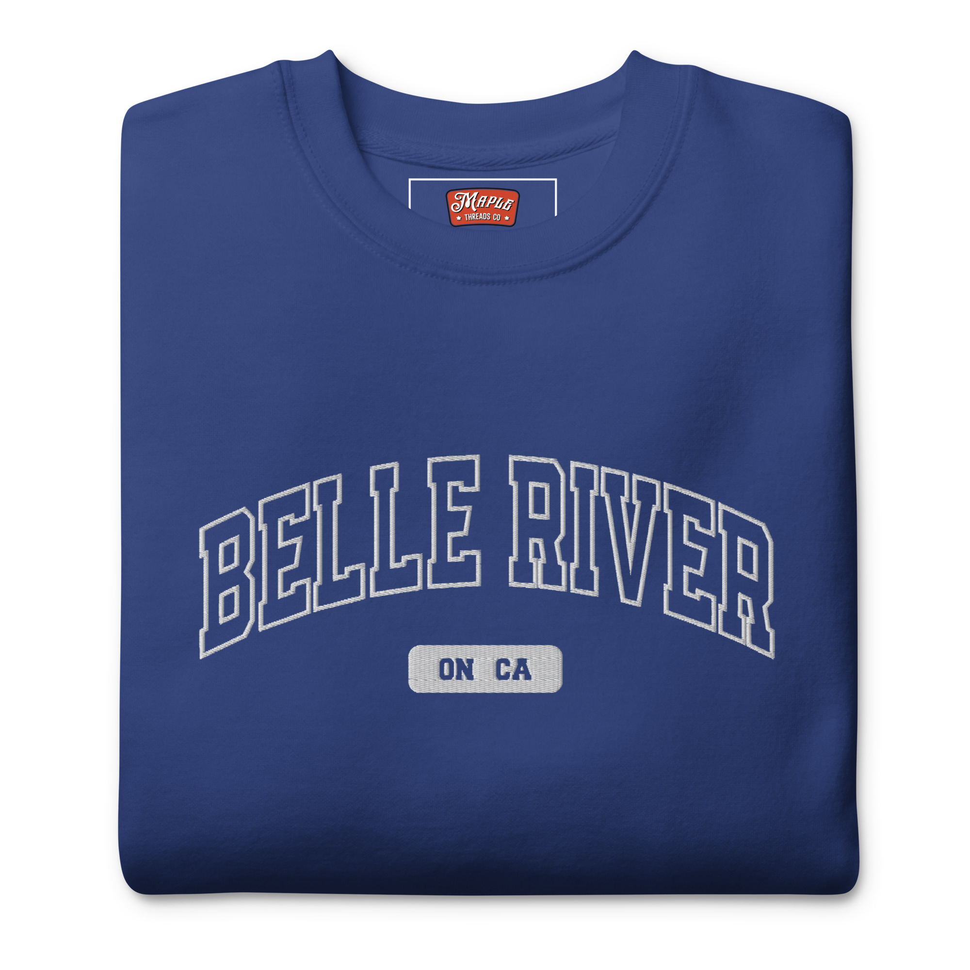 Unisex Belle River, Ontario Embroidered Premium Sweatshirt - Image 7