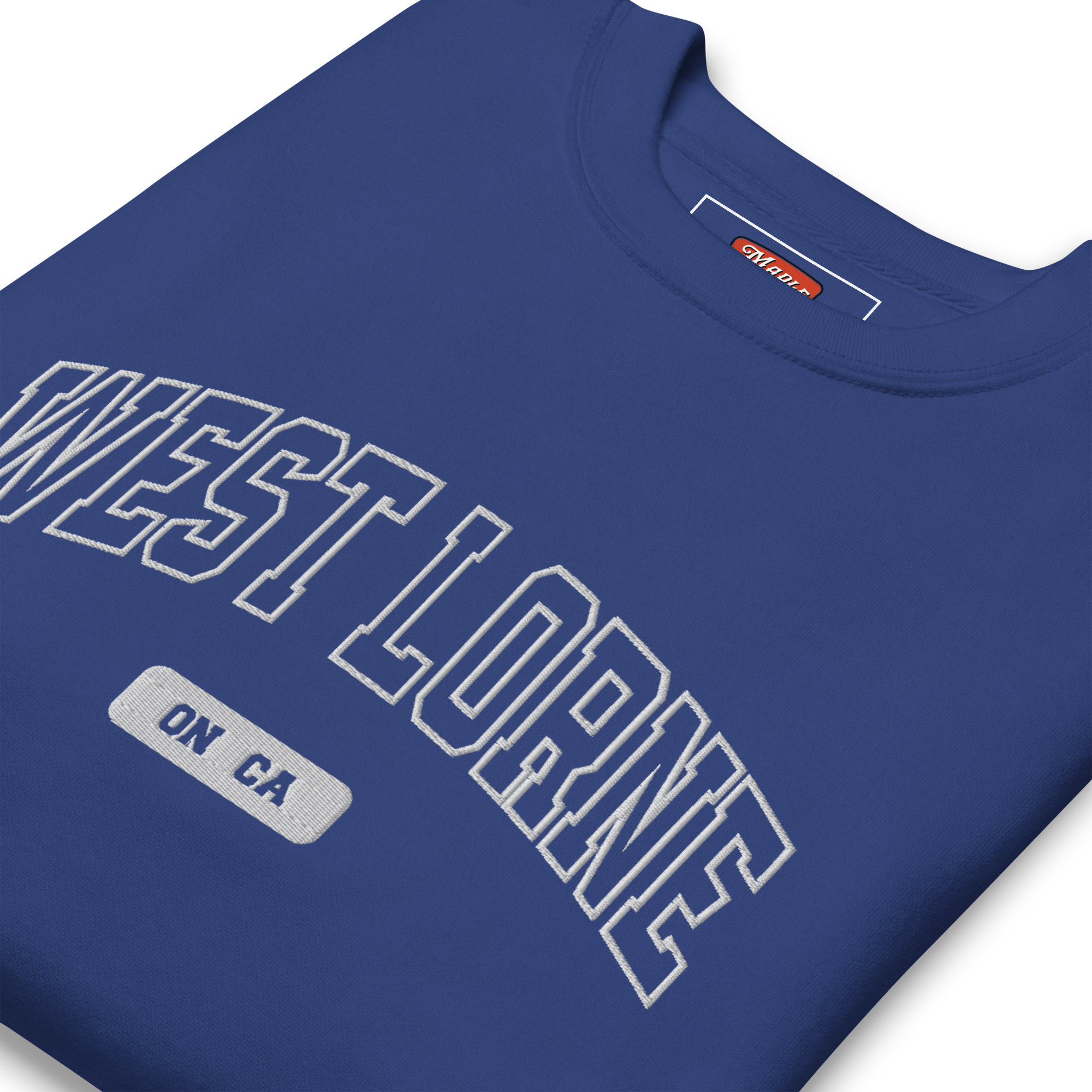 Unisex West Lorne, Ontario Embroidered Premium Sweatshirt - Image 8