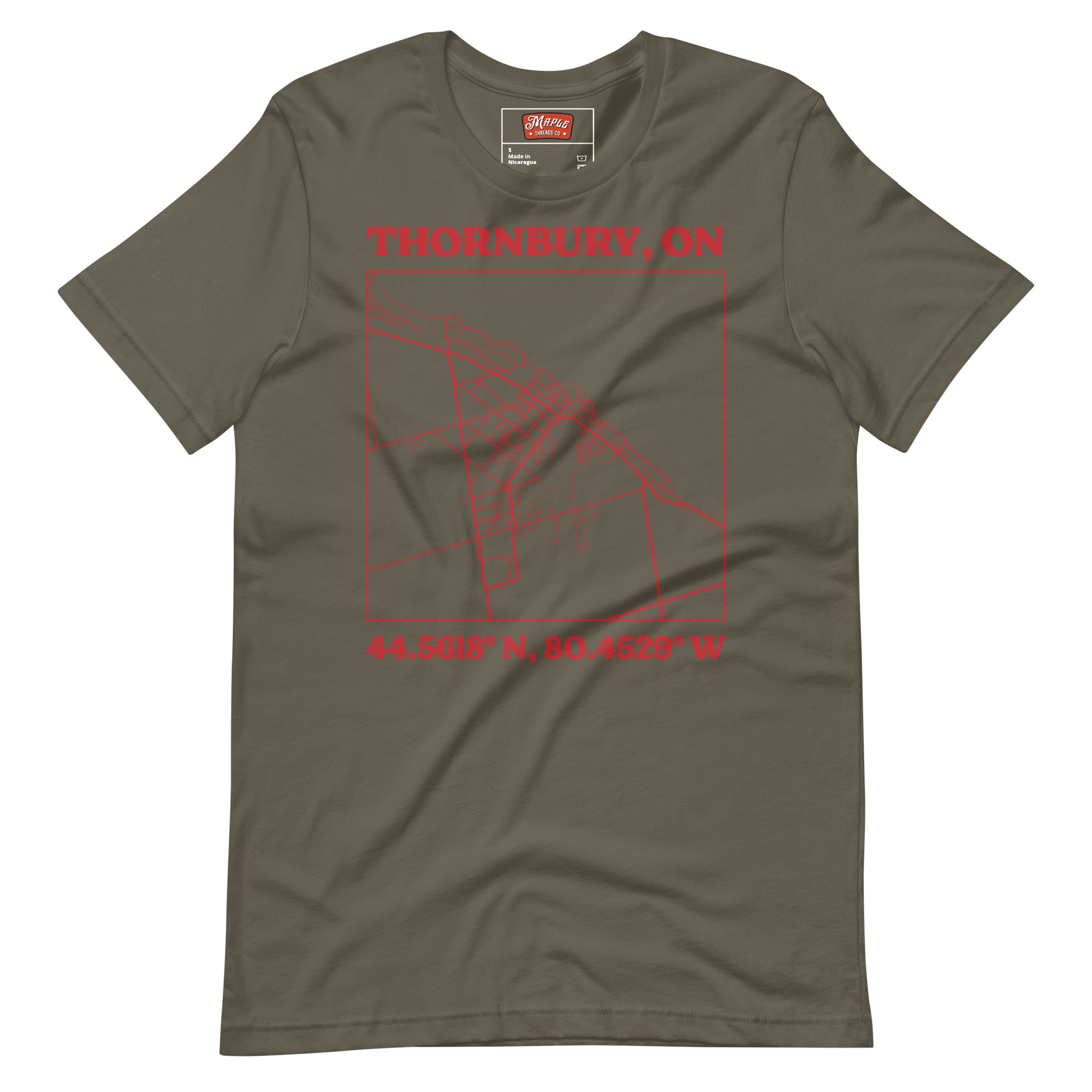 Unisex Thornbury, Ontario Map T-Shirt - Image 6