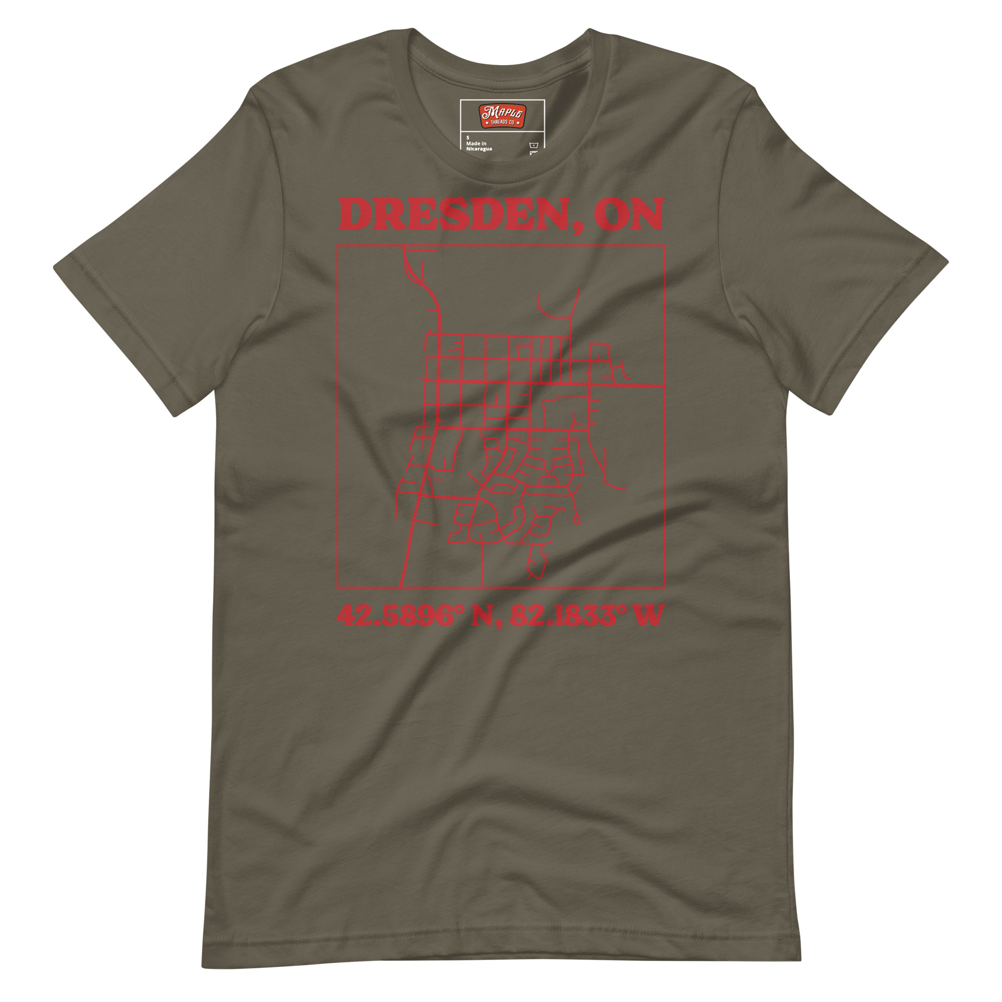 Unisex Dresden, Ontario Map T-Shirt - Image 7