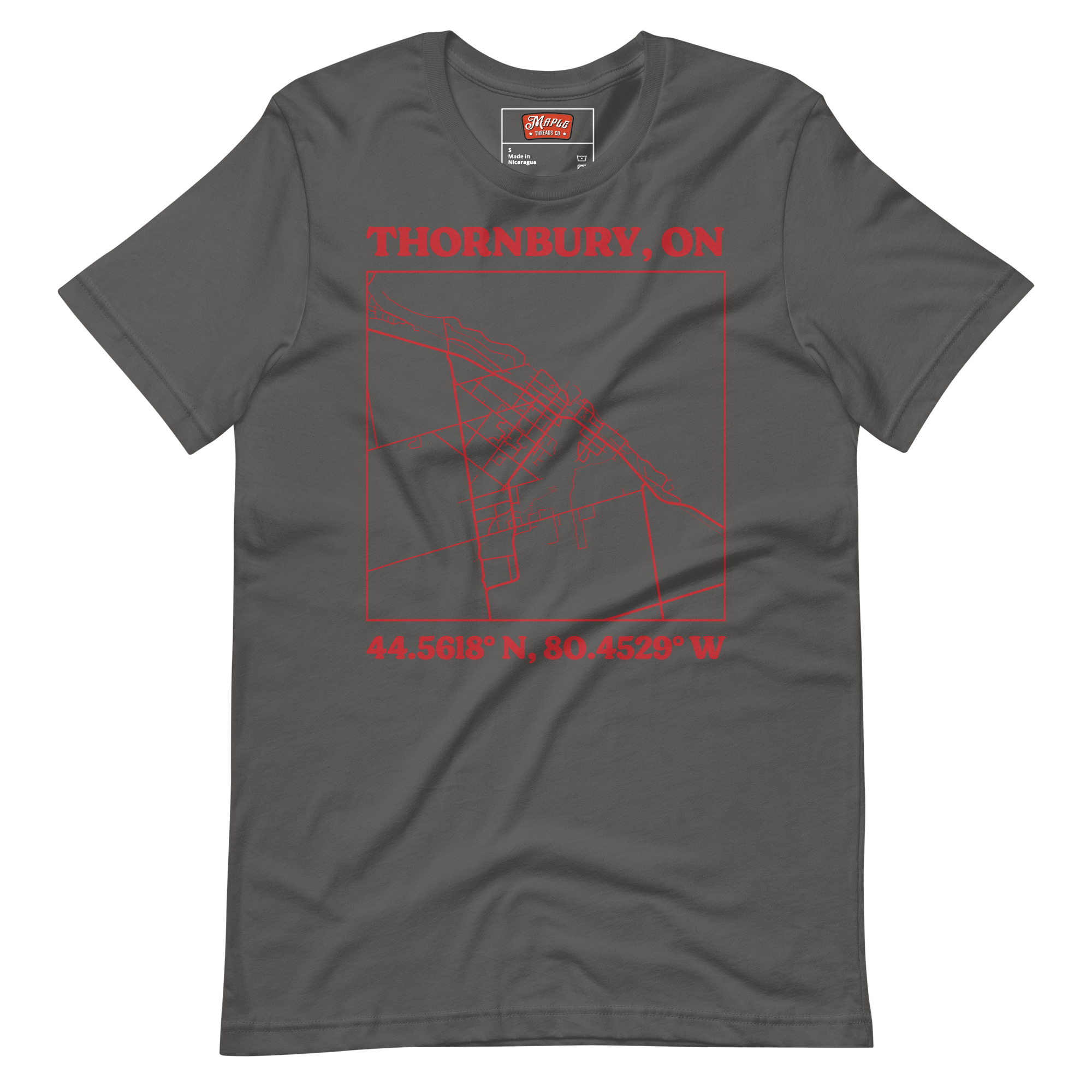 Unisex Thornbury, Ontario Map T-Shirt - Image 5