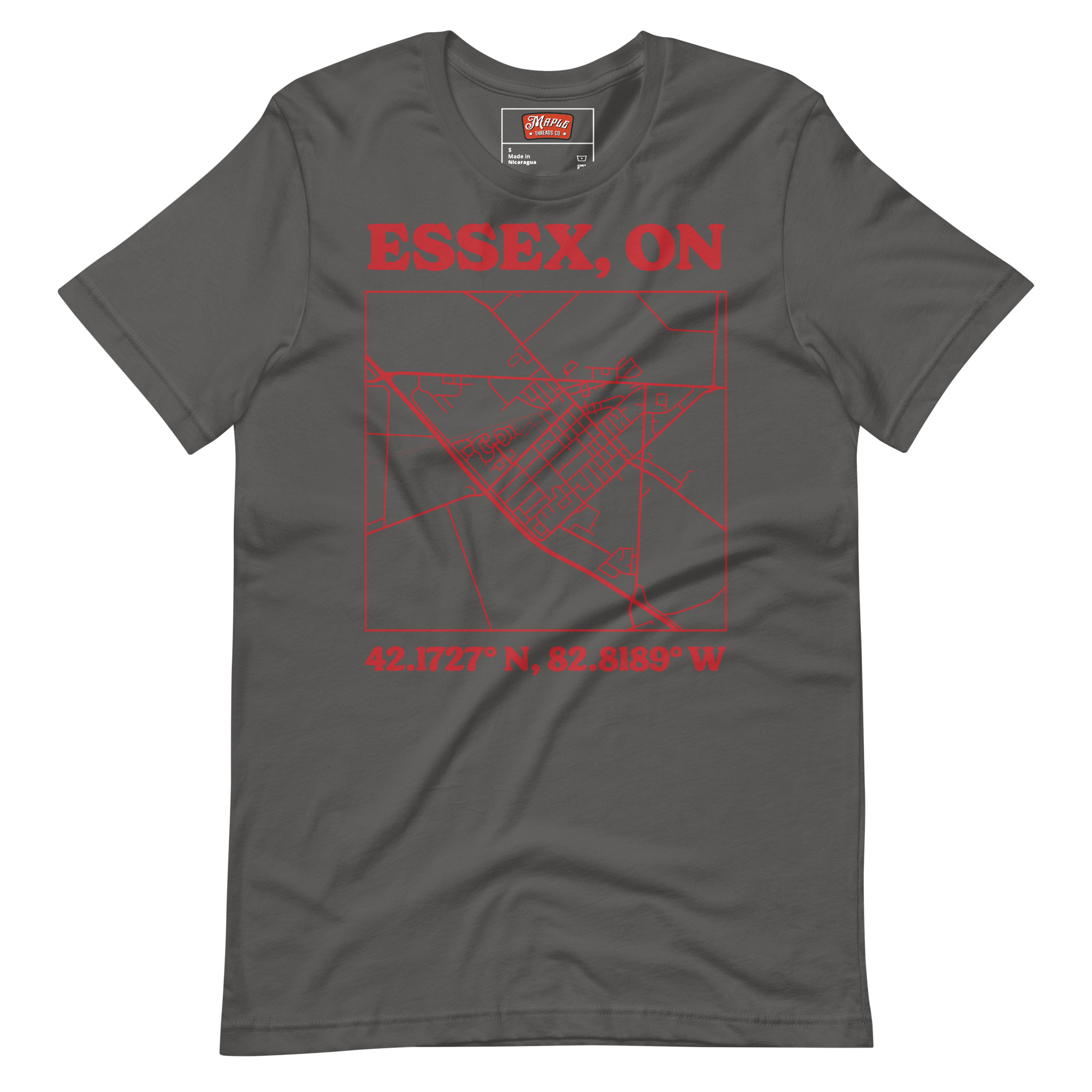 Unisex Essex, Ontario Map T-Shirt - Image 5