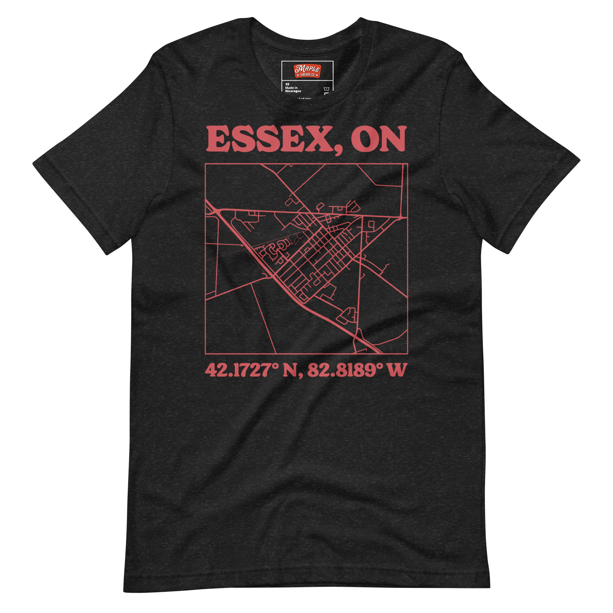 Unisex Essex, Ontario Map T-Shirt