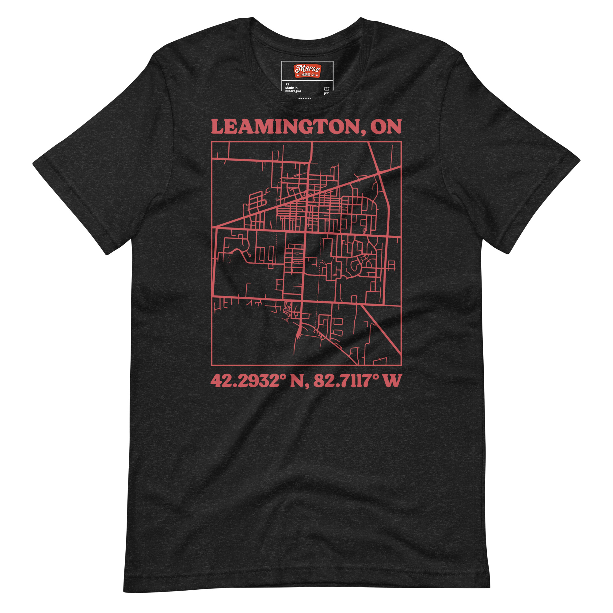 Unisex Leamington, Ontario Map T-Shirt - Image 2