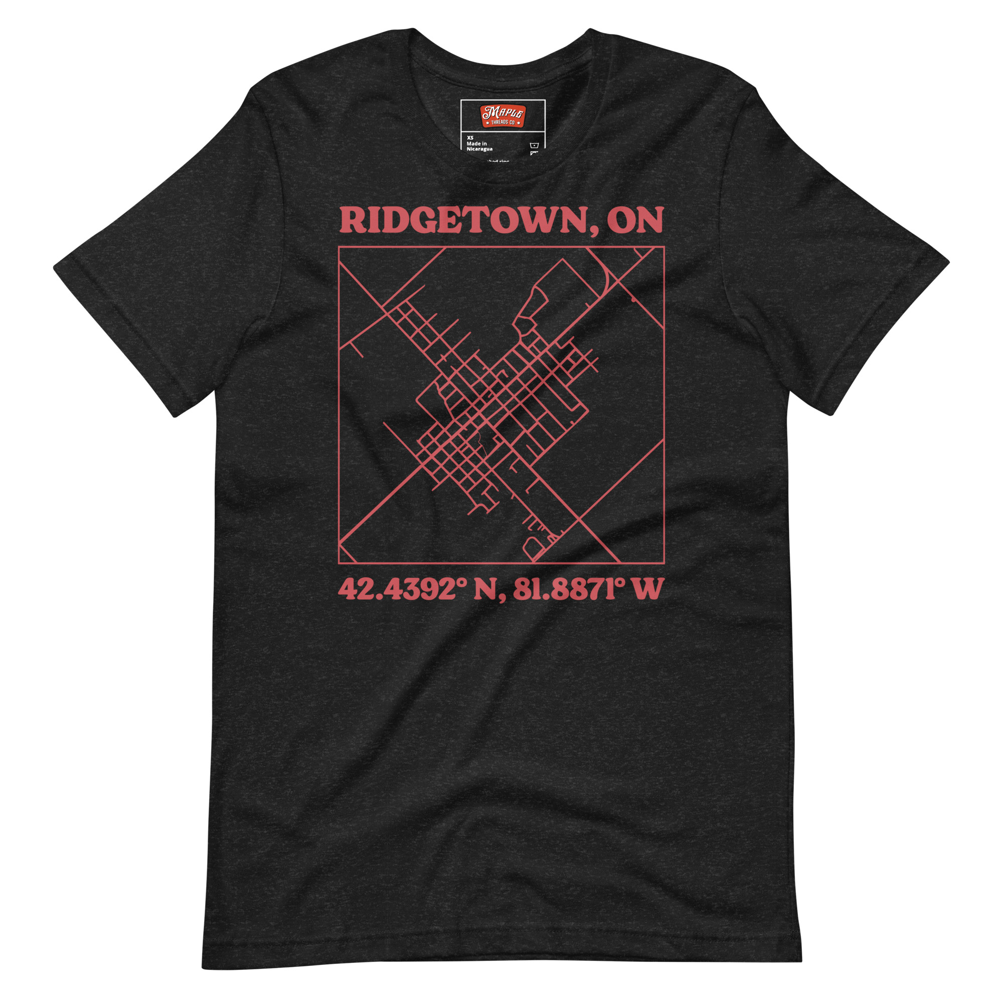 Unisex Ridgetown, Ontario Map T-Shirt - Image 2