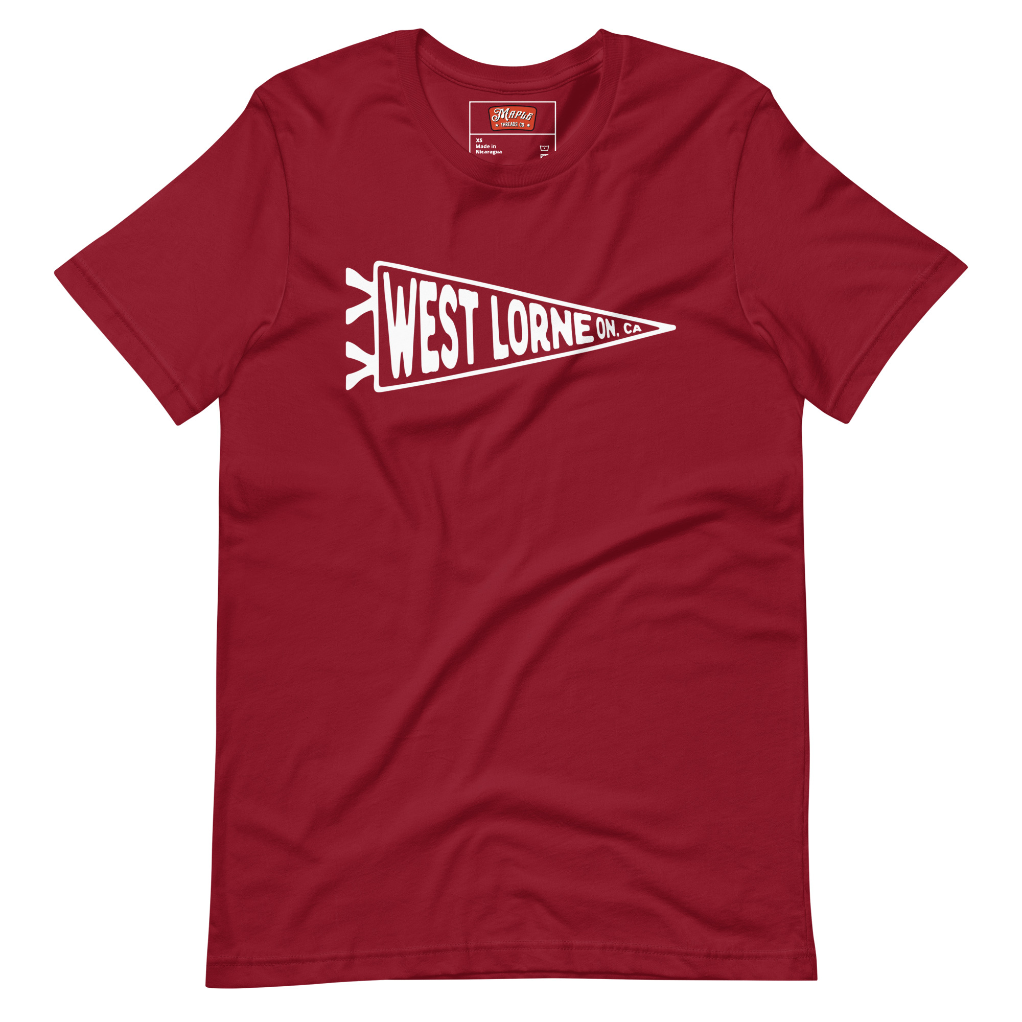 Unisex West Lorne, Ontario Flag T-Shirt - Image 2