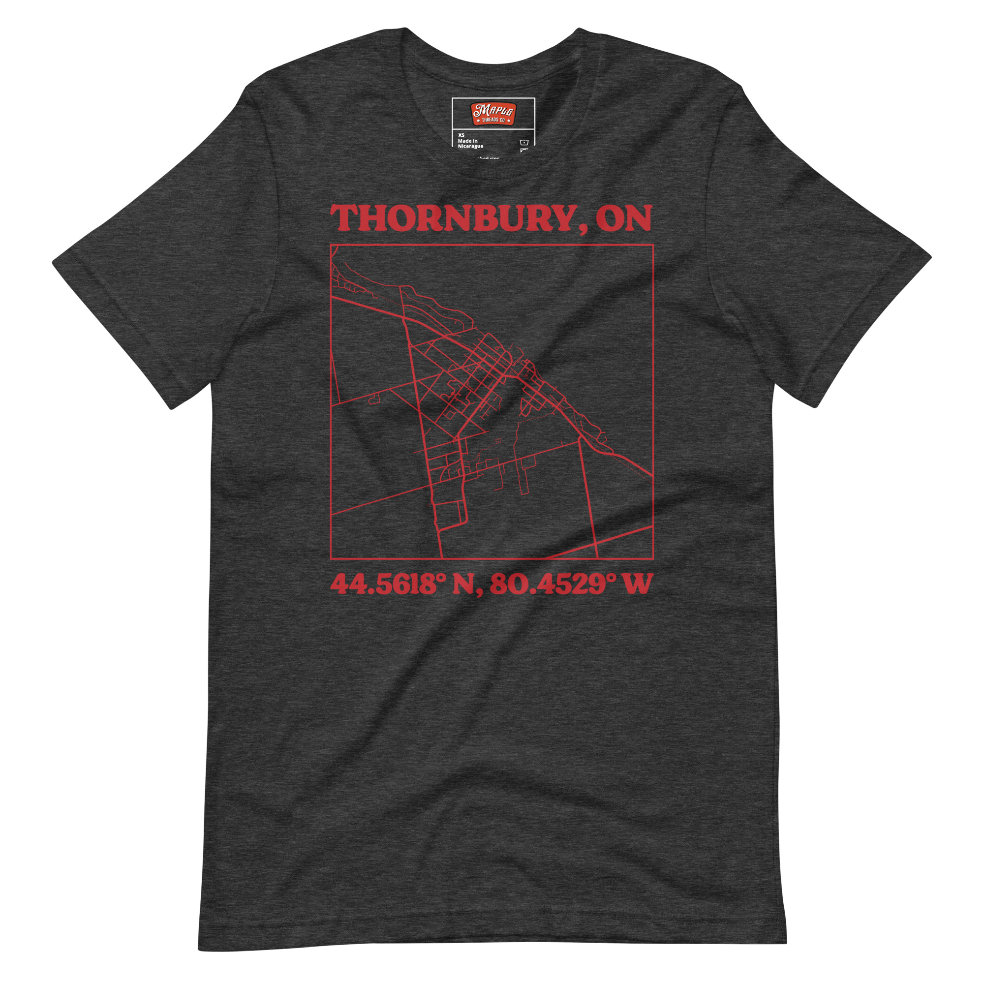 Unisex Thornbury, Ontario Map T-Shirt - Image 4