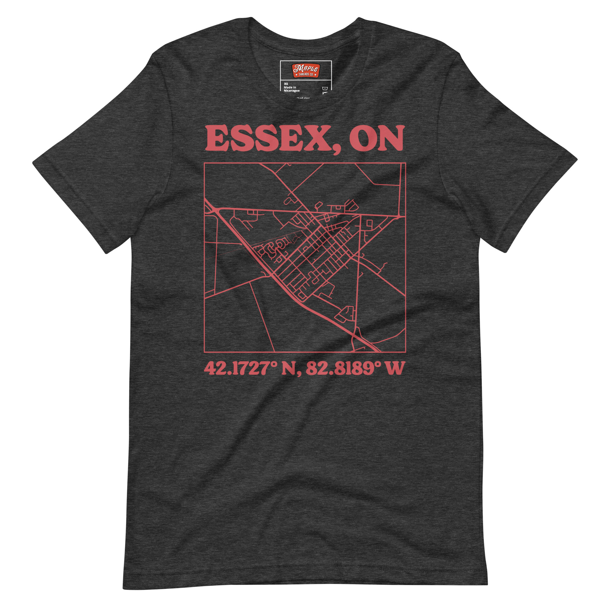 Unisex Essex, Ontario Map T-Shirt - Image 4