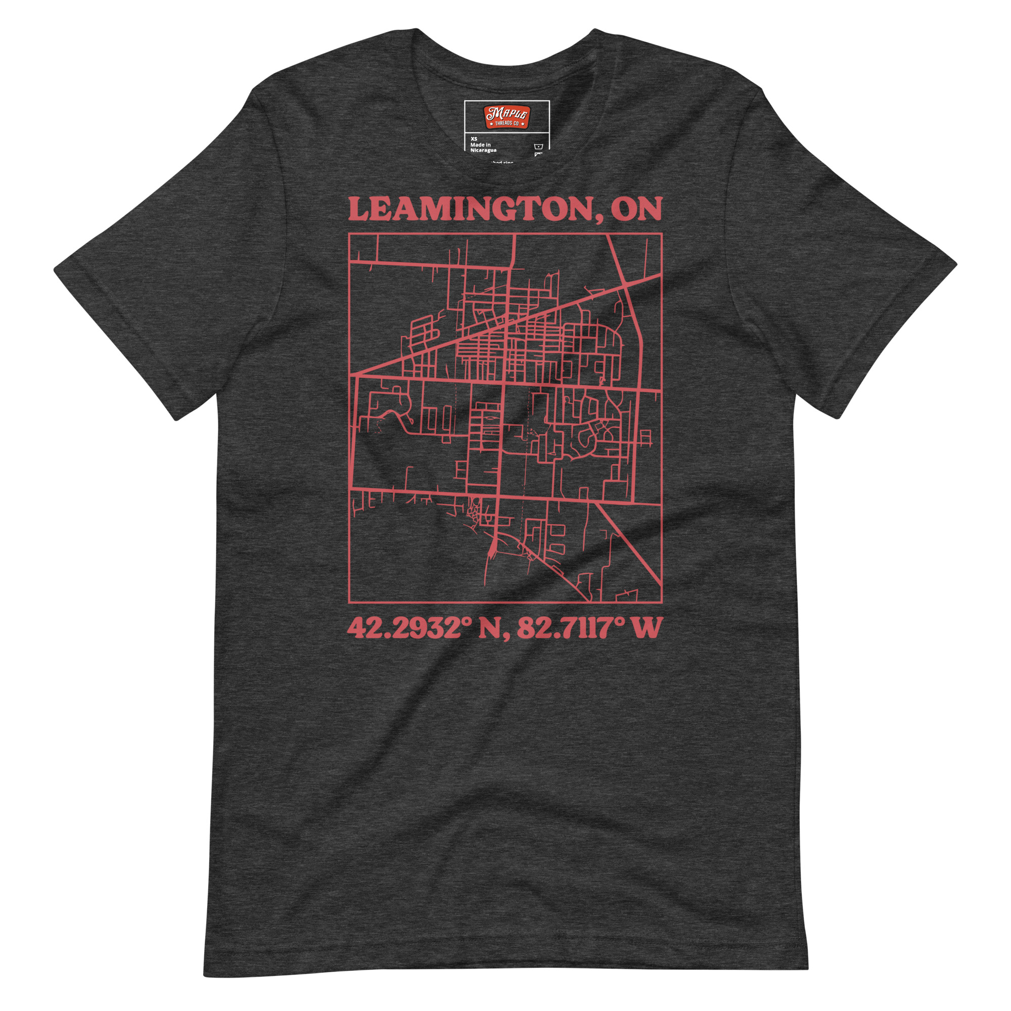 Unisex Leamington, Ontario Map T-Shirt - Image 5