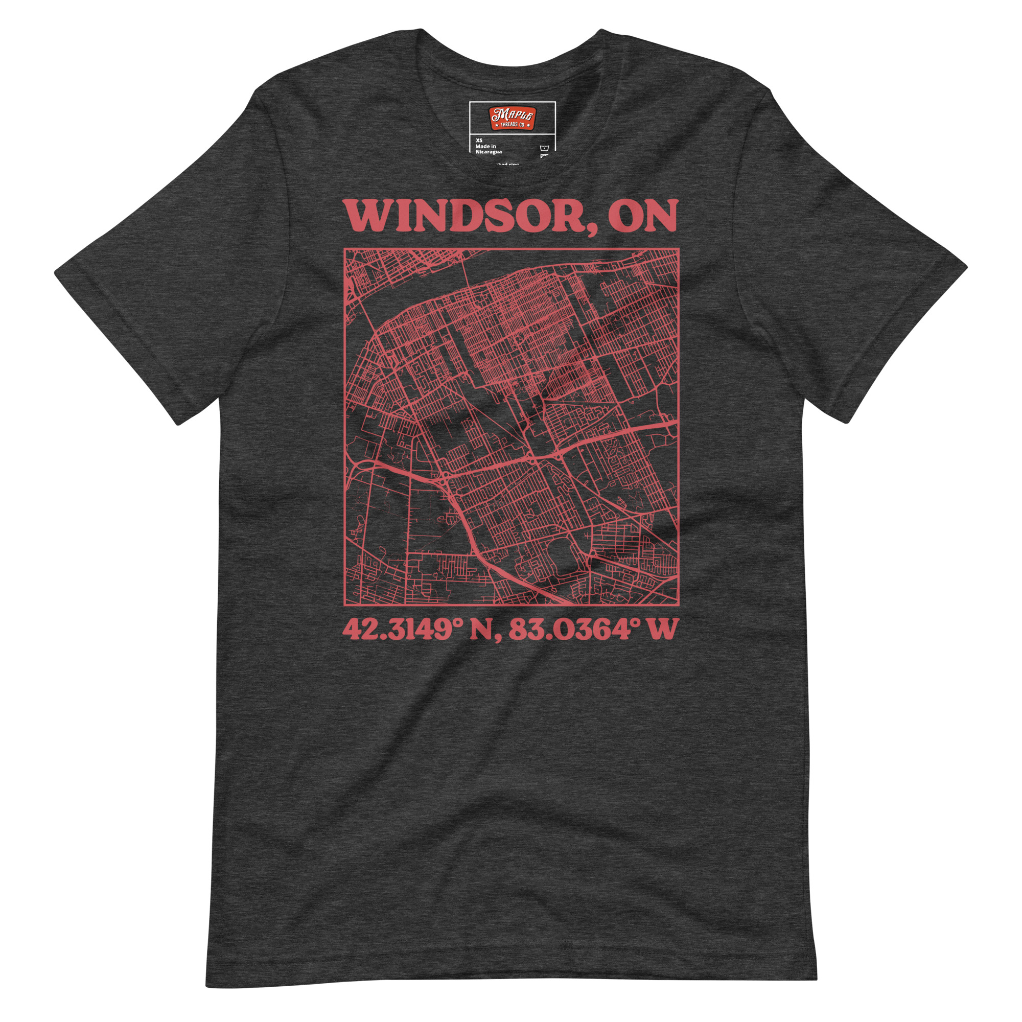 Unisex Windsor, Ontario Map T-Shirt - Image 5