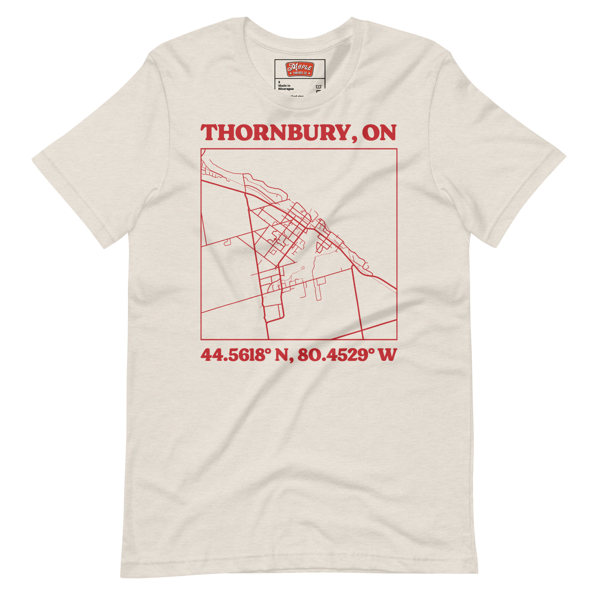 Unisex Thornbury, Ontario Map T-Shirt - Image 10