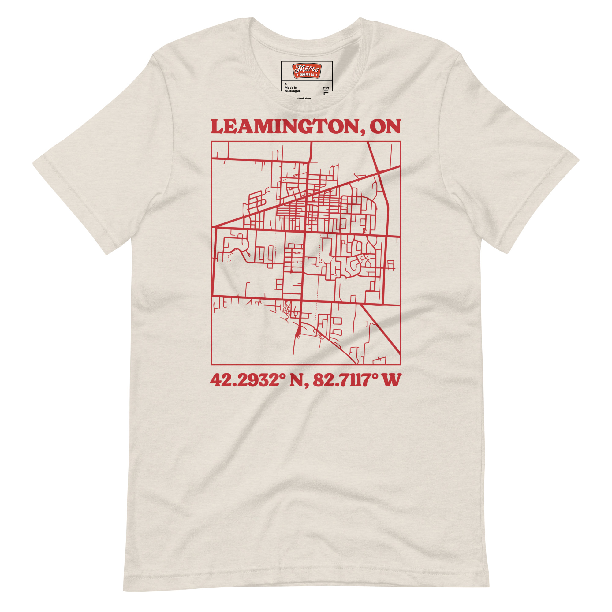Unisex Leamington, Ontario Map T-Shirt - Image 10