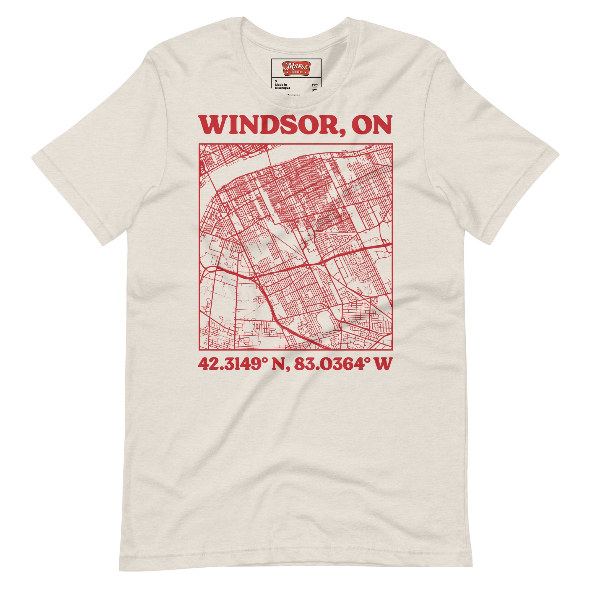 Unisex Windsor, Ontario Map T-Shirt - Image 11