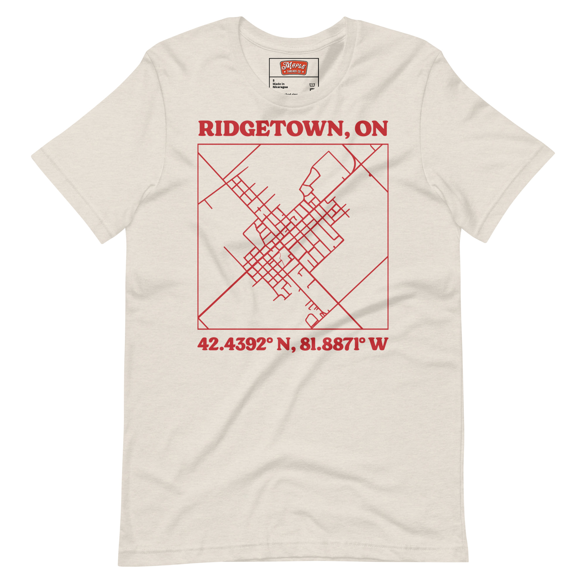 Unisex Ridgetown, Ontario Map T-Shirt - Image 10