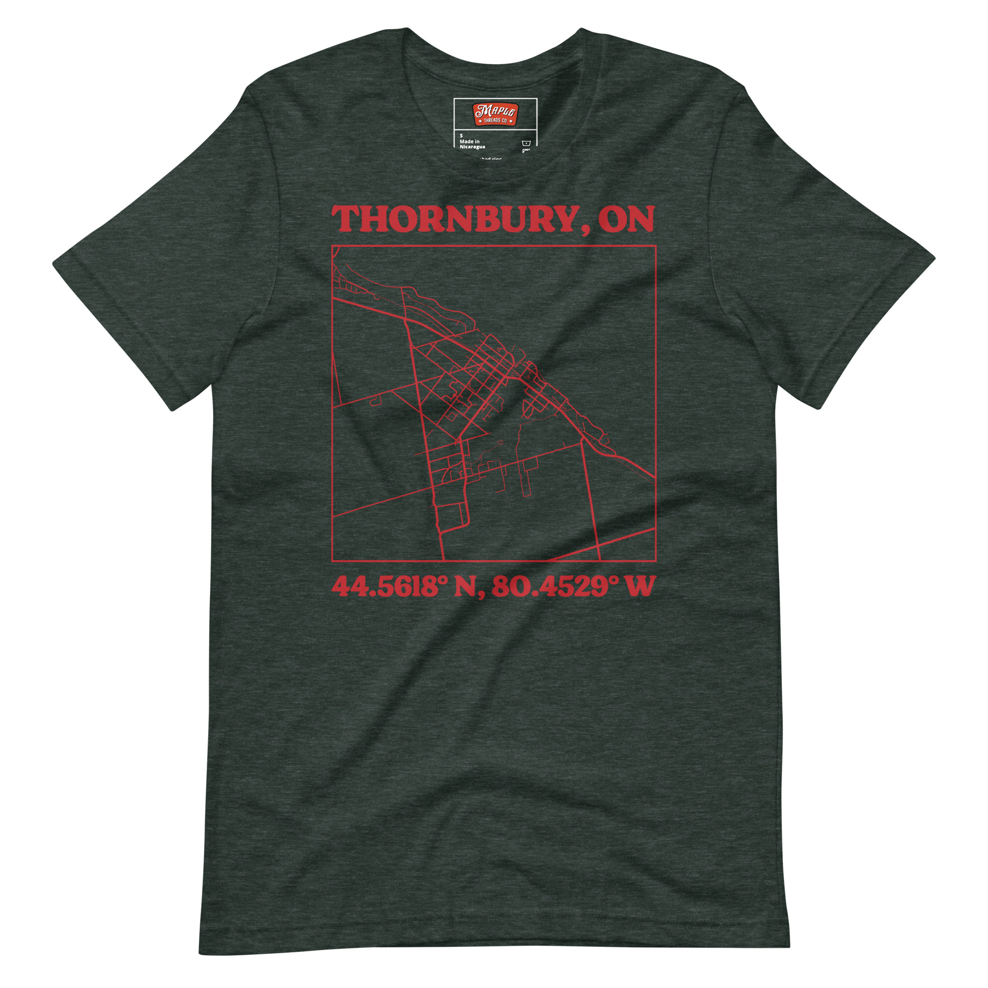Unisex Thornbury, Ontario Map T-Shirt - Image 3