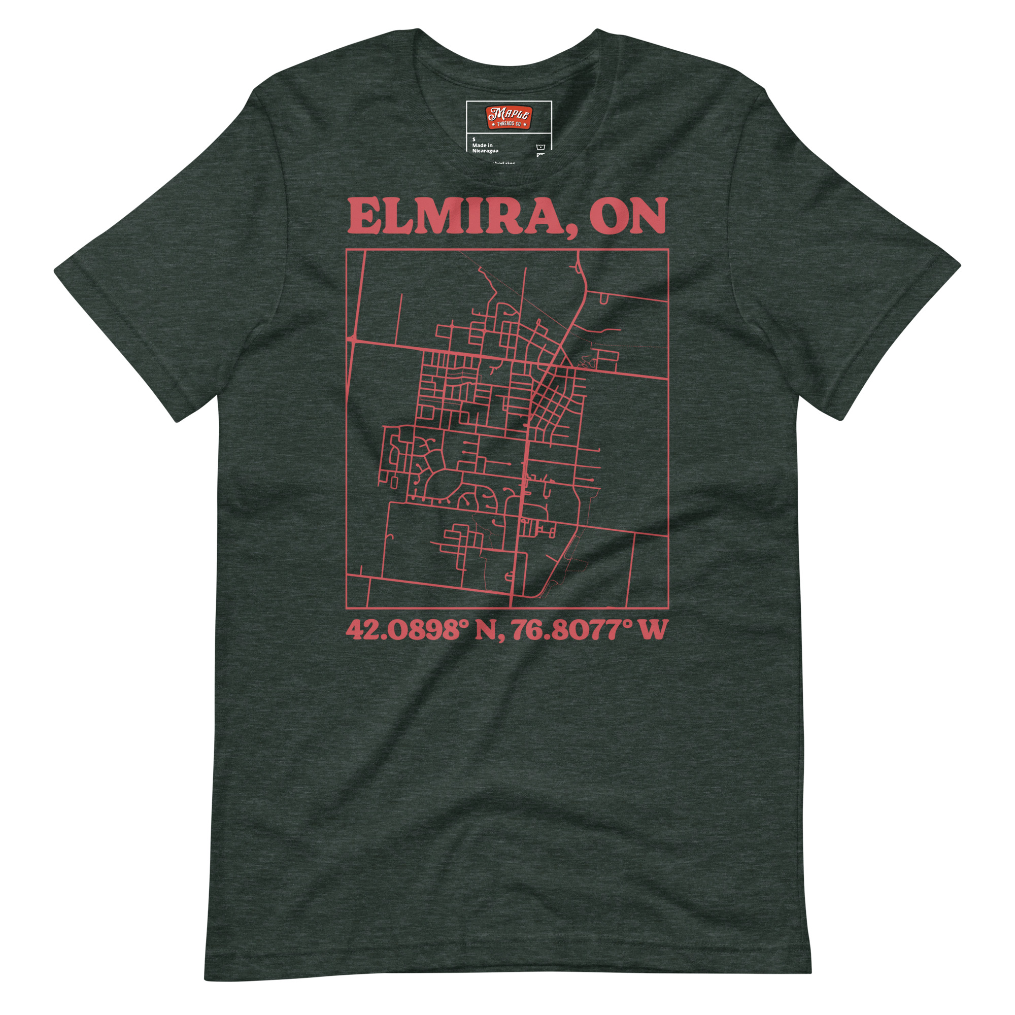 Unisex Elmira, Ontario Map T-Shirt