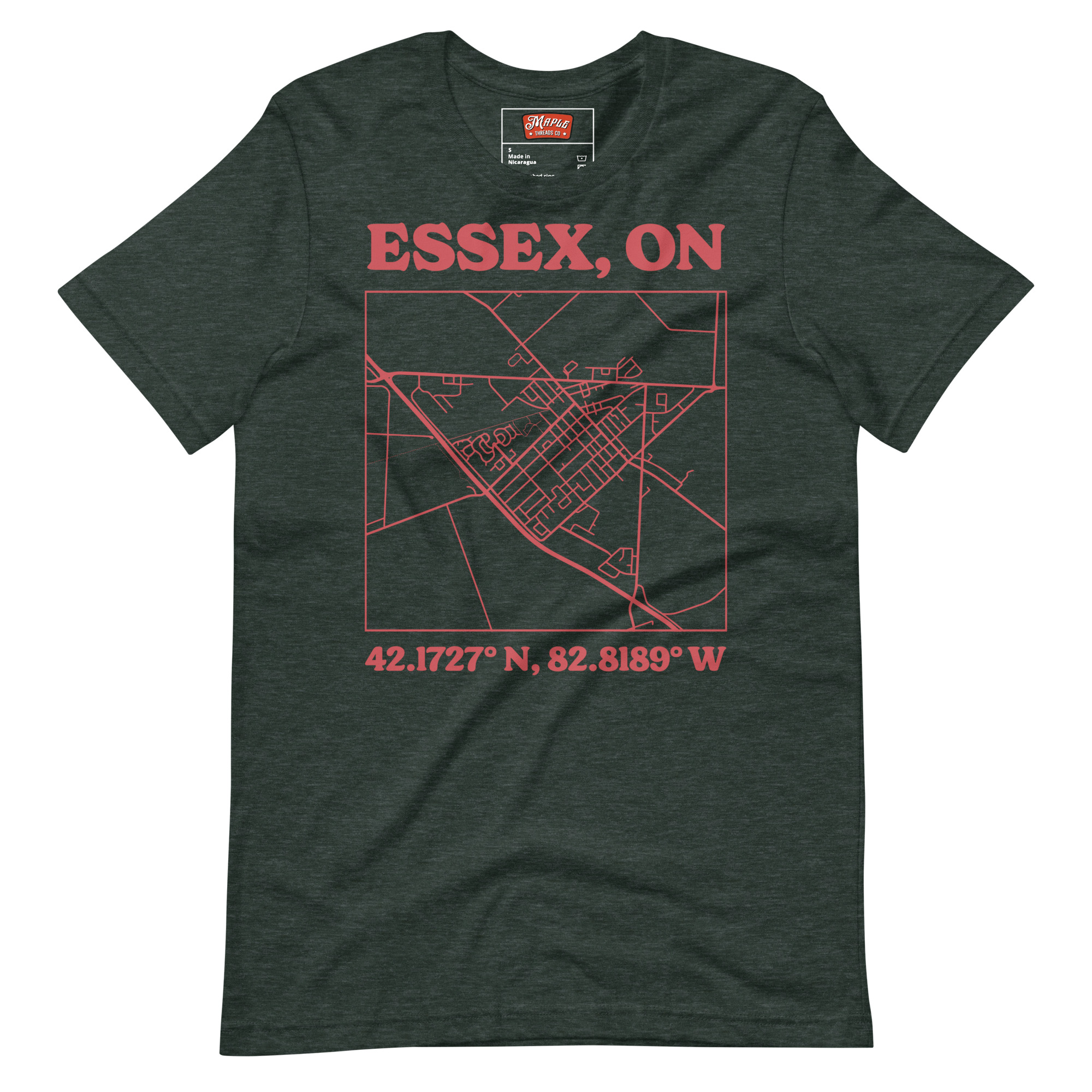 Unisex Essex, Ontario Map T-Shirt - Image 3