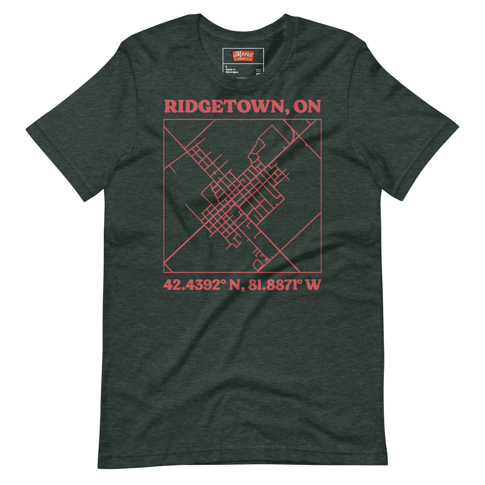 Unisex Ridgetown, Ontario Map T-Shirt - Image 4