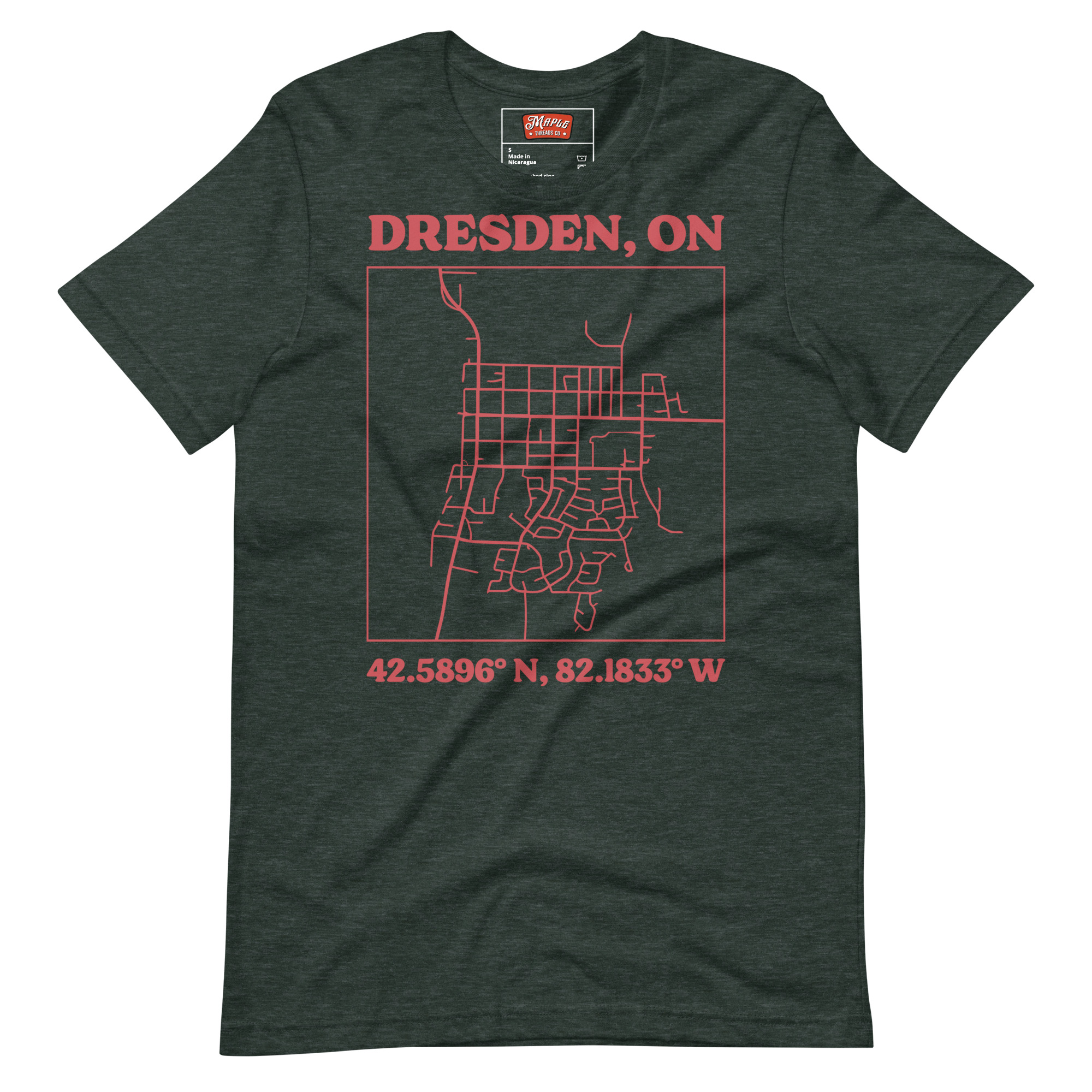 Unisex Dresden, Ontario Map T-Shirt - Image 4