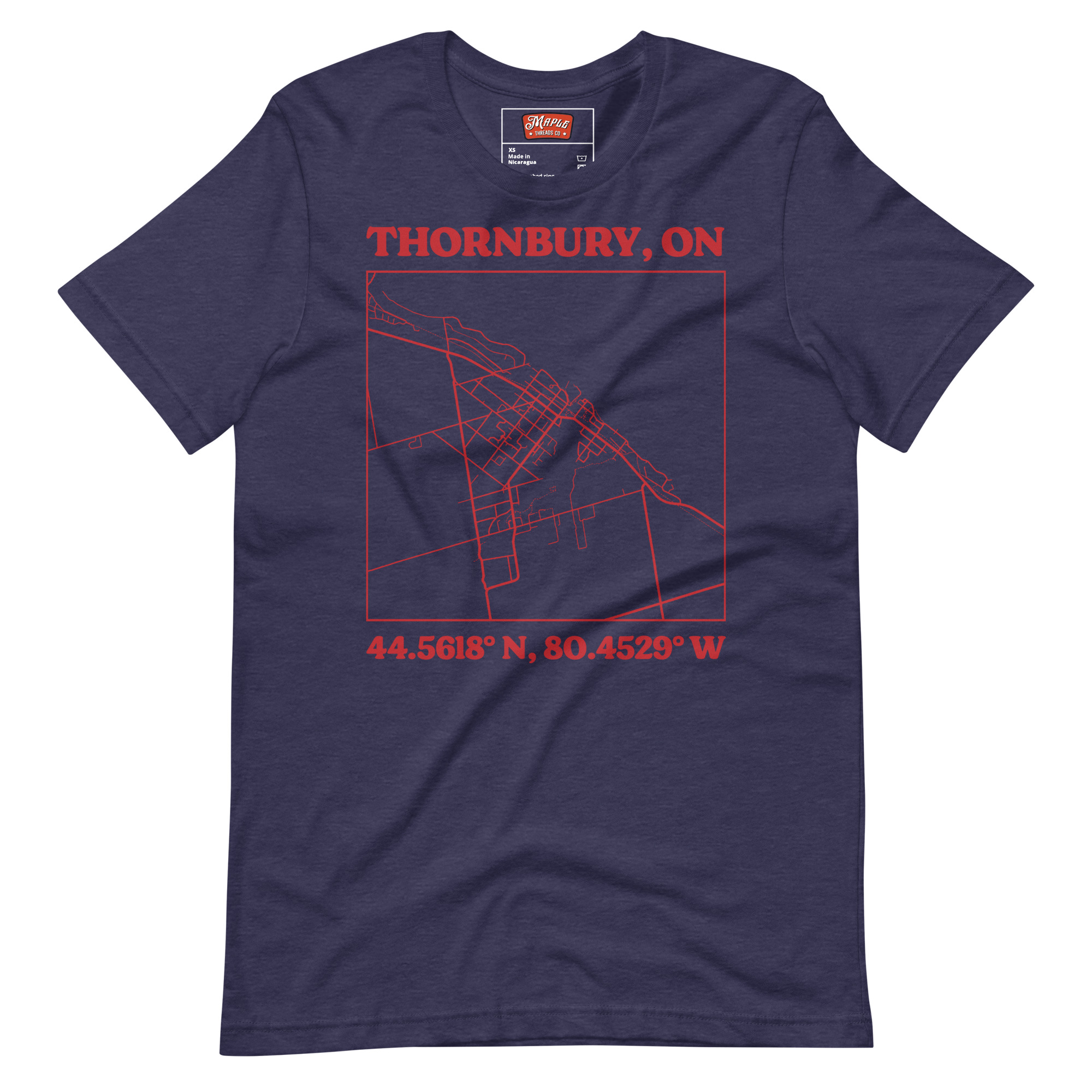 Unisex Thornbury, Ontario Map T-Shirt - Image 2