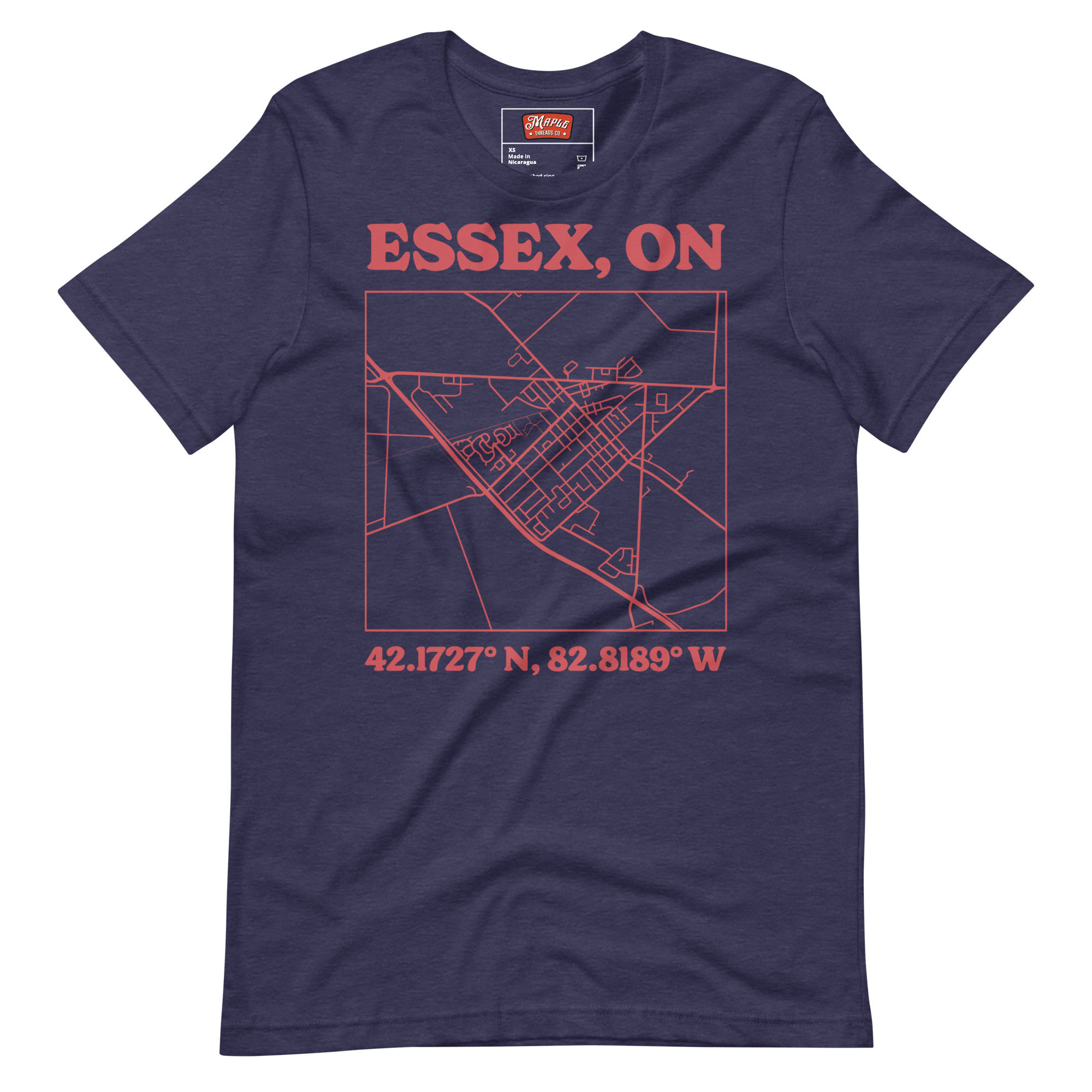 Unisex Essex, Ontario Map T-Shirt - Image 2