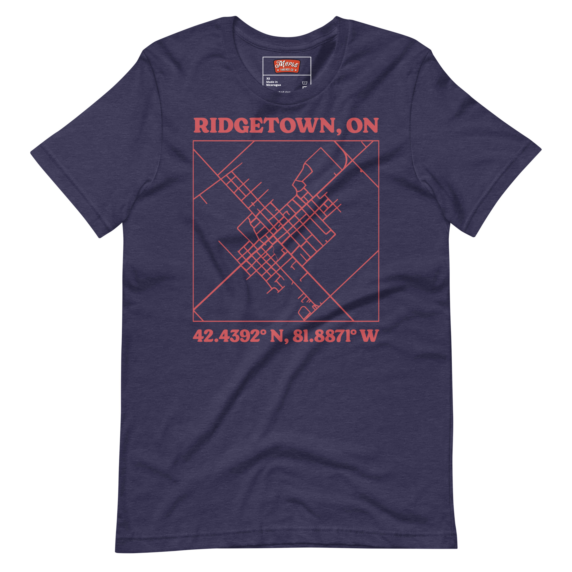 Unisex Ridgetown, Ontario Map T-Shirt - Image 3